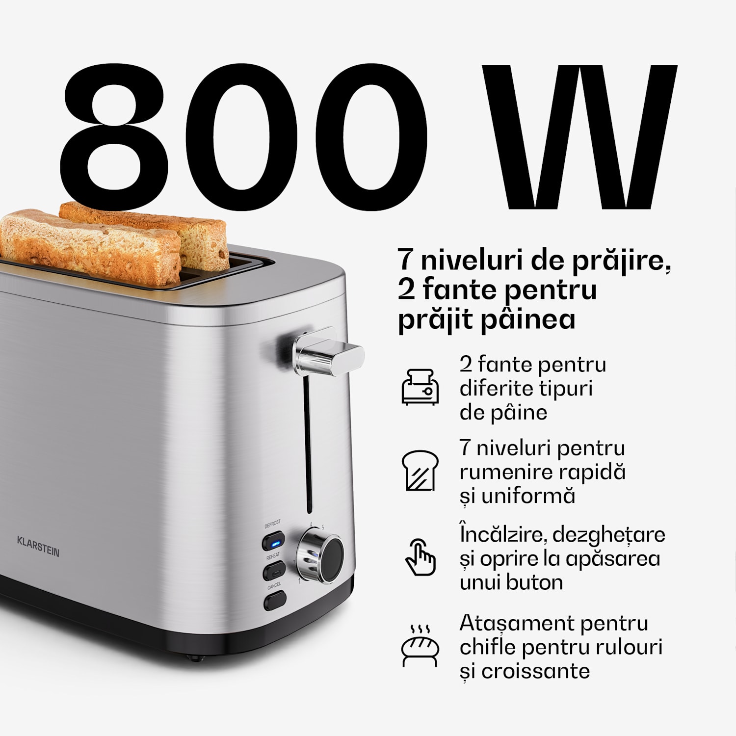 Verosteel set bază pentru mic dejun | prăjitor de pâine cu 2 fante & fierbător de apă | 1,7 l 2er-Set