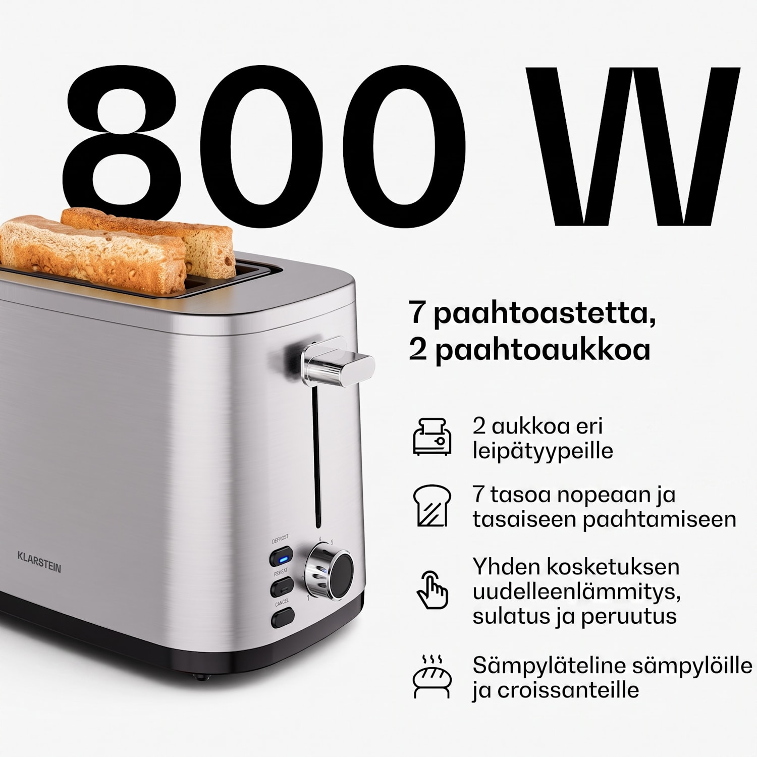 Verosteel aamiaissetti | Leivänpaahdin, vedenkeitin, kahvinkeitin | 12 kupin kapasiteetti 3er-Set