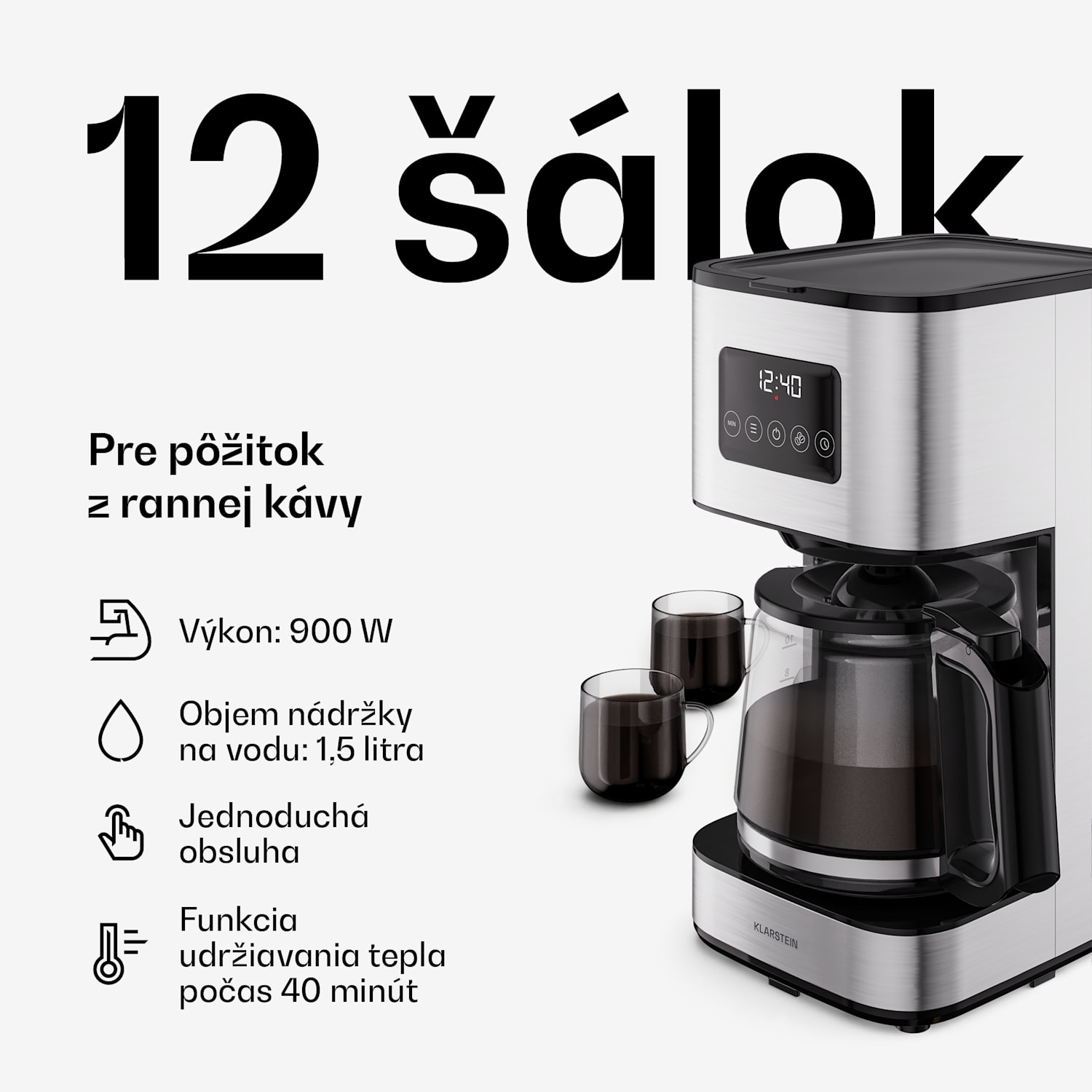 Verosteel raňajaková sada, hriankovač, kanvica a kávovar  3er-Set
