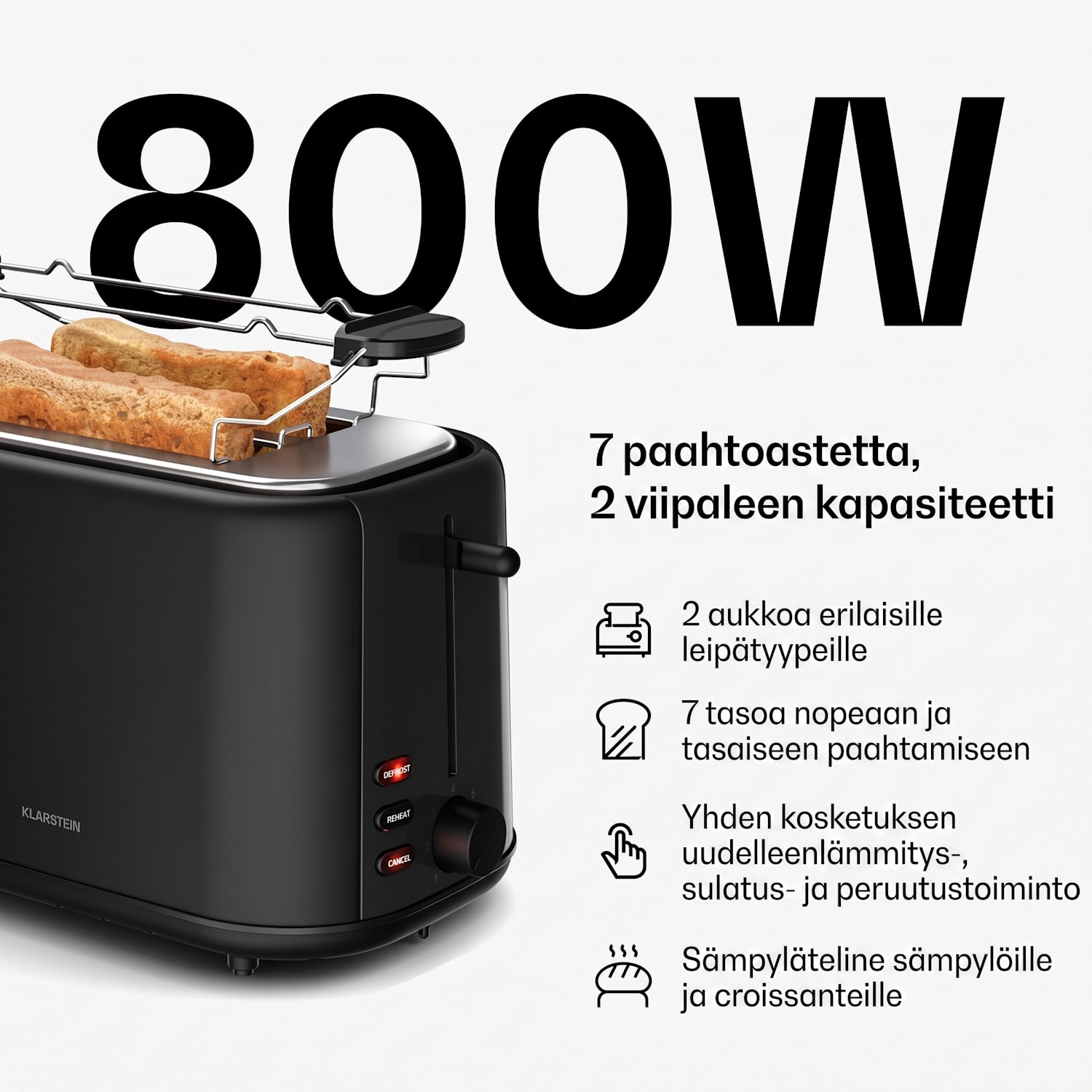 Velaire aamiaissetti | Leivänpaahdin, vedenkeitin & kahvinkeitin | 800 W | 10 kupillista | 1,7 l 3er-Set