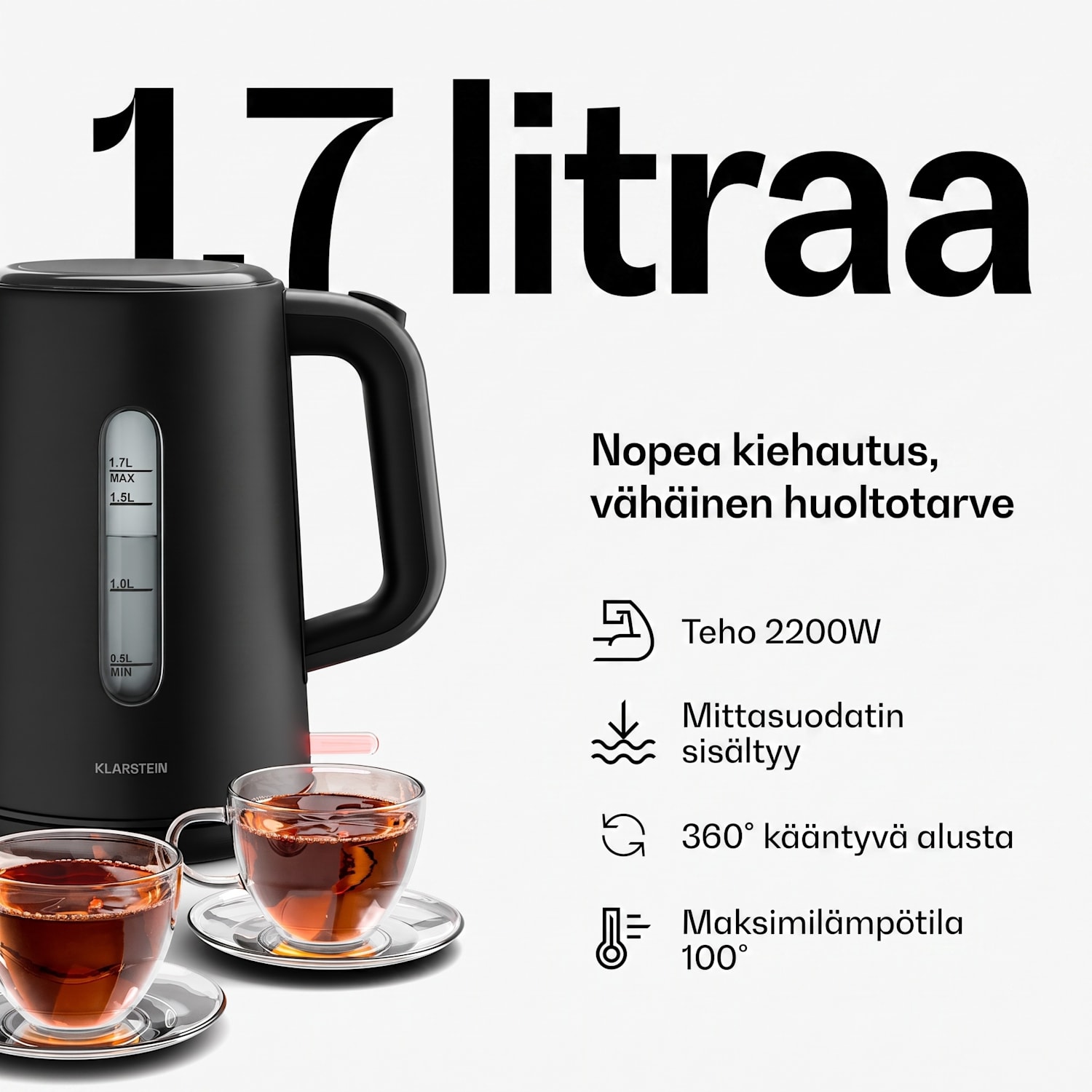 Velaire aamiaissetti | Leivänpaahdin, vedenkeitin & kahvinkeitin | 800 W | 10 kupillista | 1,7 l 3er-Set