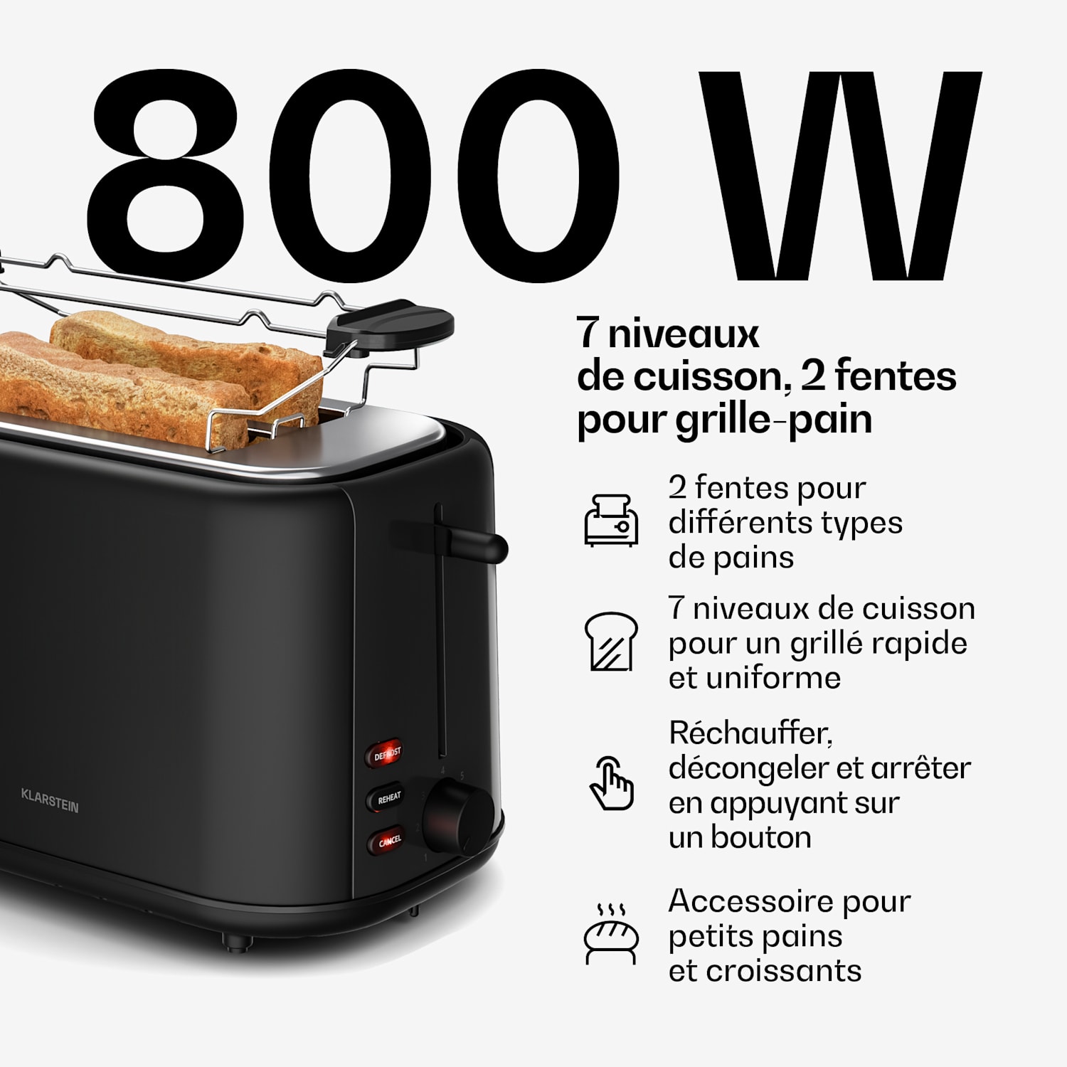 Ensemble petit-déjeuner Velaire | Grille-pain, bouilloire & cafetière | 800 W | 10 tasses | 1,7 l 