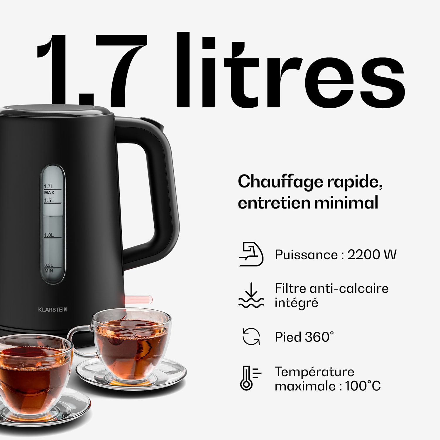 Ensemble petit-déjeuner Velaire | Grille-pain, bouilloire & cafetière | 800 W | 10 tasses | 1,7 l 