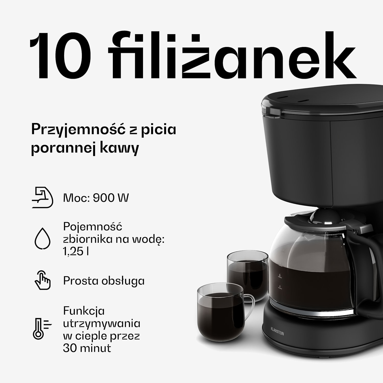 Velaire zestaw śniadaniowy | toster, czajnik elektryczny i przelewowy ekspres do kawy | 800 W | 10 filiżanek | 1,7 l 3er-Set