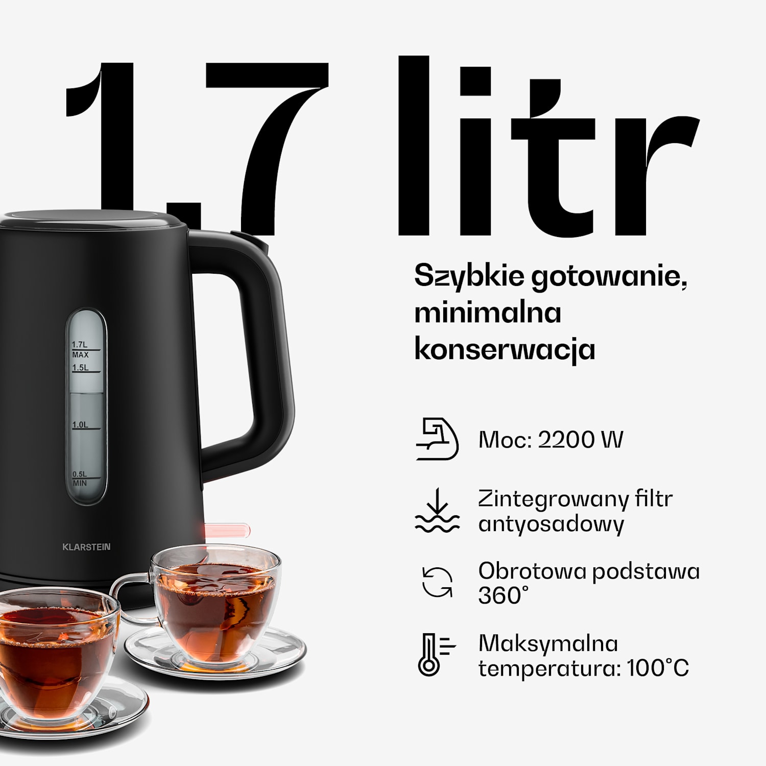 Velaire zestaw śniadaniowy | toster, czajnik elektryczny i przelewowy ekspres do kawy | 800 W | 10 filiżanek | 1,7 l 3er-Set