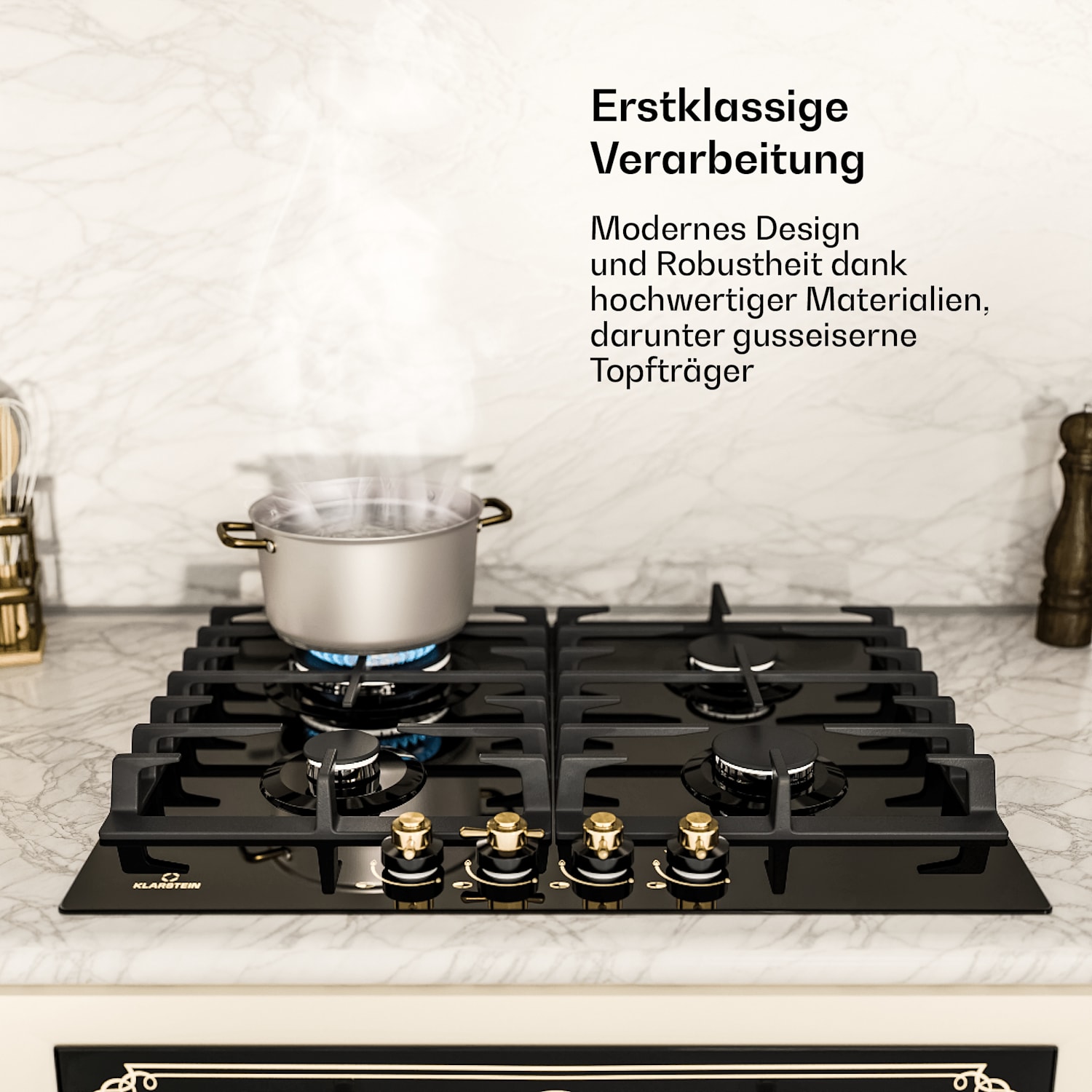 Victoria 60 Tripple Set Gas | Gas-Kochfeld | Backofen | Dunstabzugshaube 