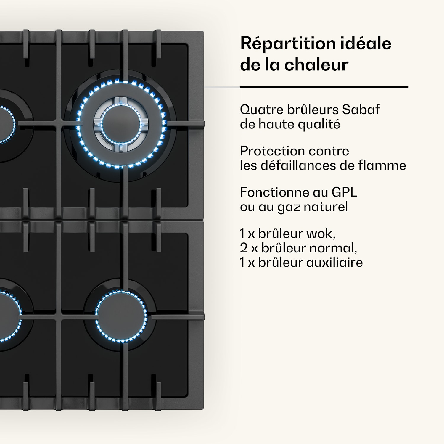 Victoria 60 Triple Set Gaz | Plaque de cuisson à gaz | Four | Hotte aspirante 