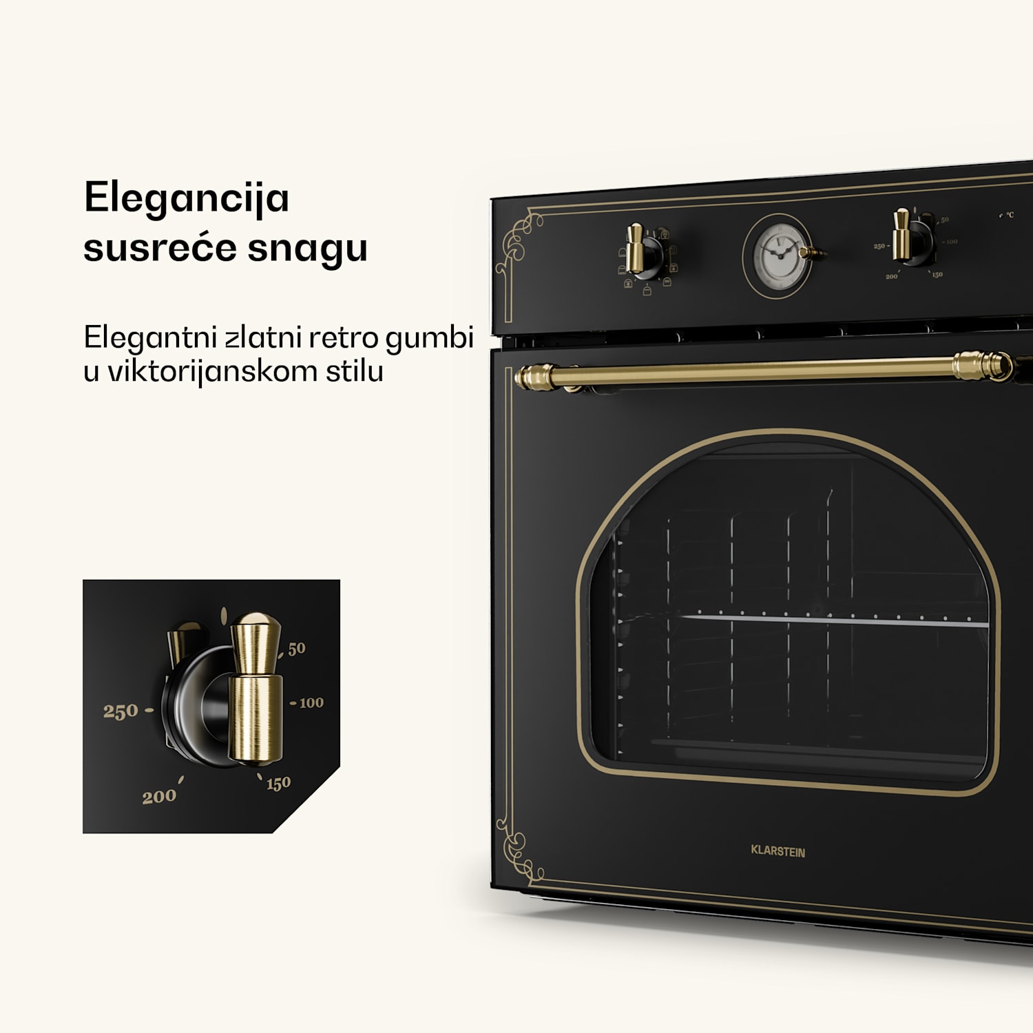 Victoria 60 Triple Set plin, Plinsko kuhalo, Pećnica, Napa za kuhanje 60 cm Plin | Crna