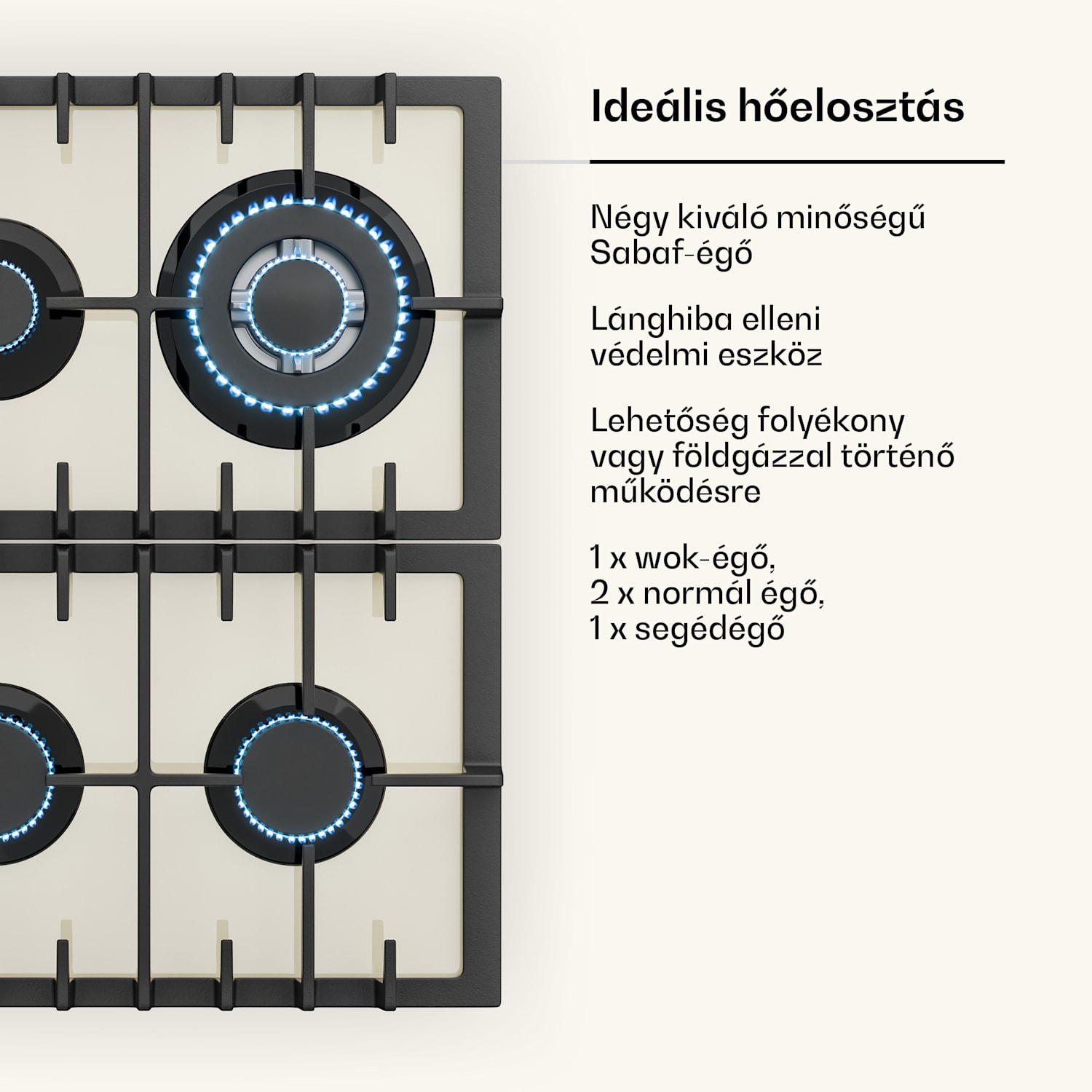 Victoria 60 Tripple Set gáz, gázfőzőlap, sütő, páraelszívó 60 cm Gáz | Vintage krém