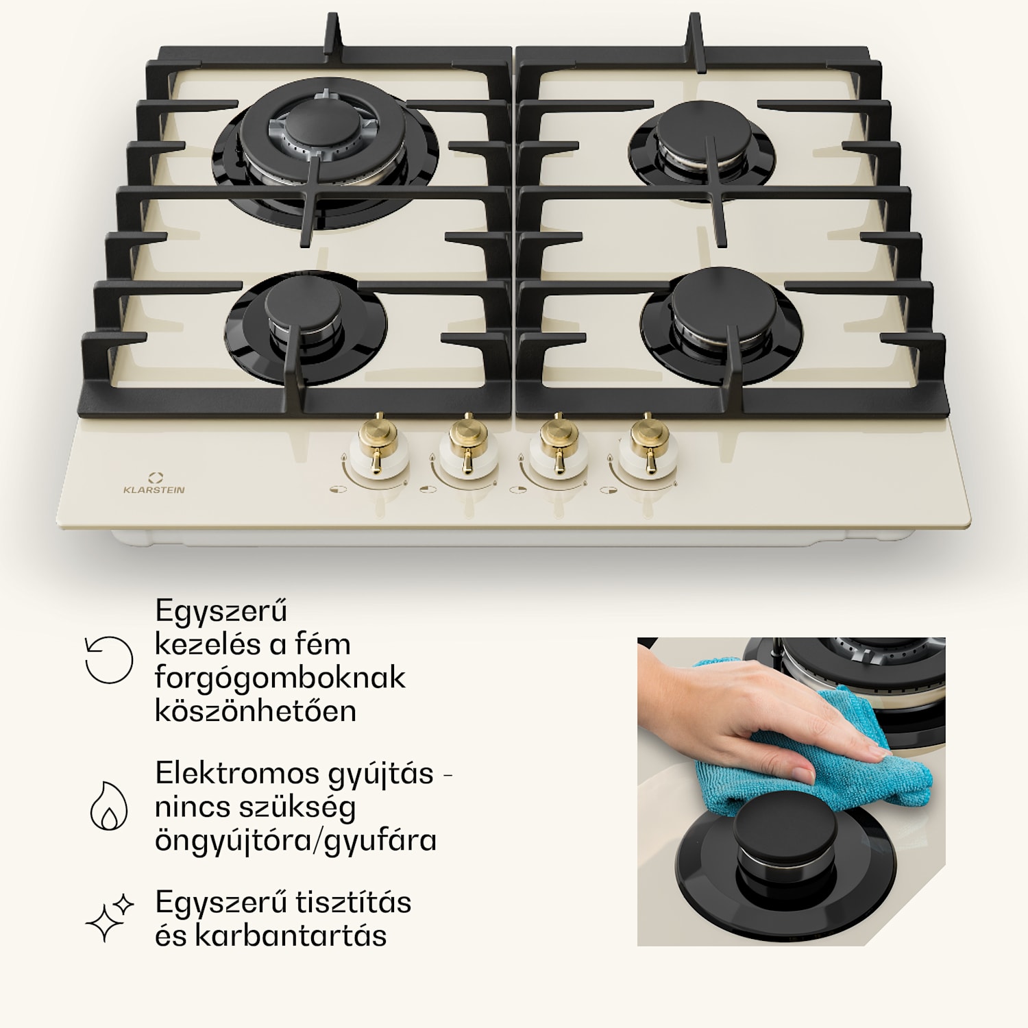 Victoria 60 Tripple Set gáz, gázfőzőlap, sütő, páraelszívó 60 cm Gáz | Vintage krém