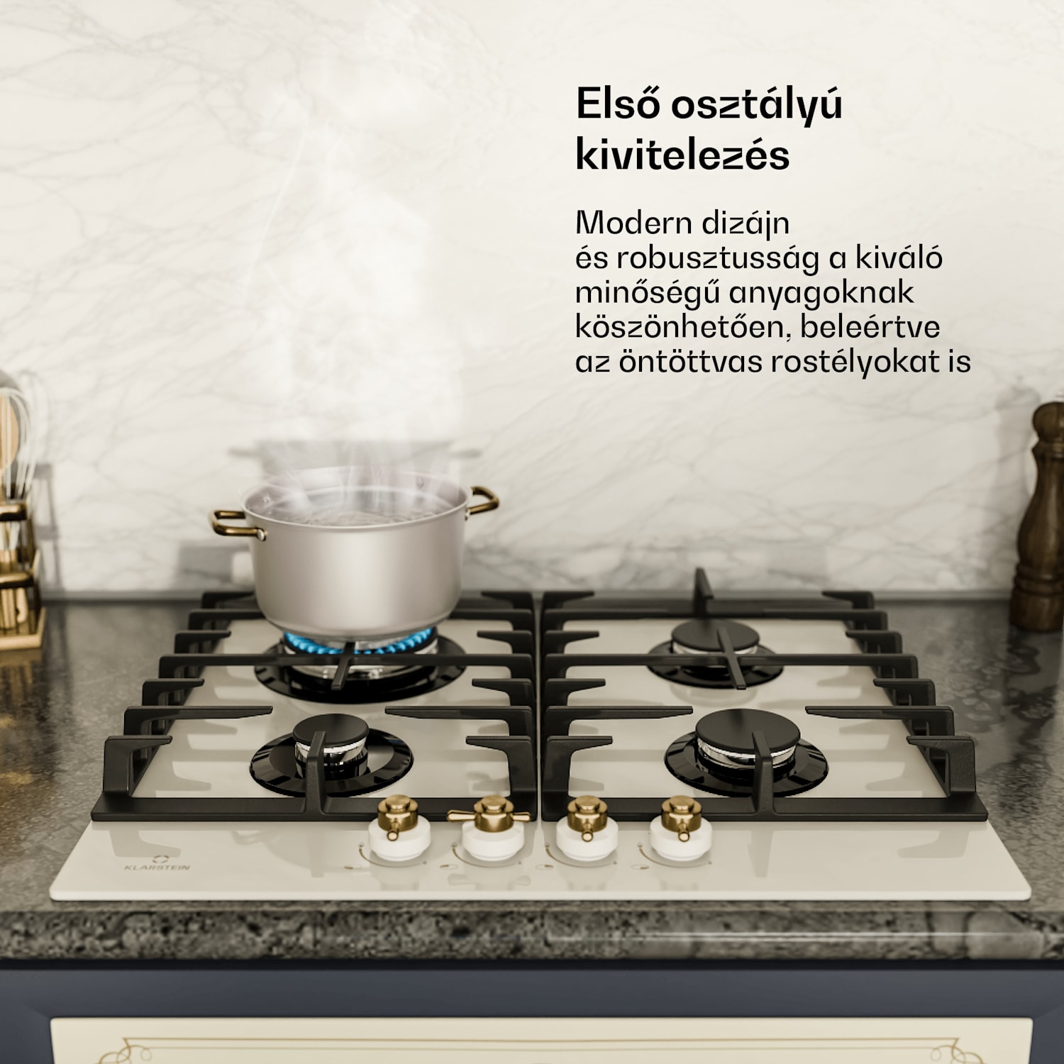 Victoria 60 Tripple Set gáz, gázfőzőlap, sütő, páraelszívó 60 cm Gáz | Vintage krém