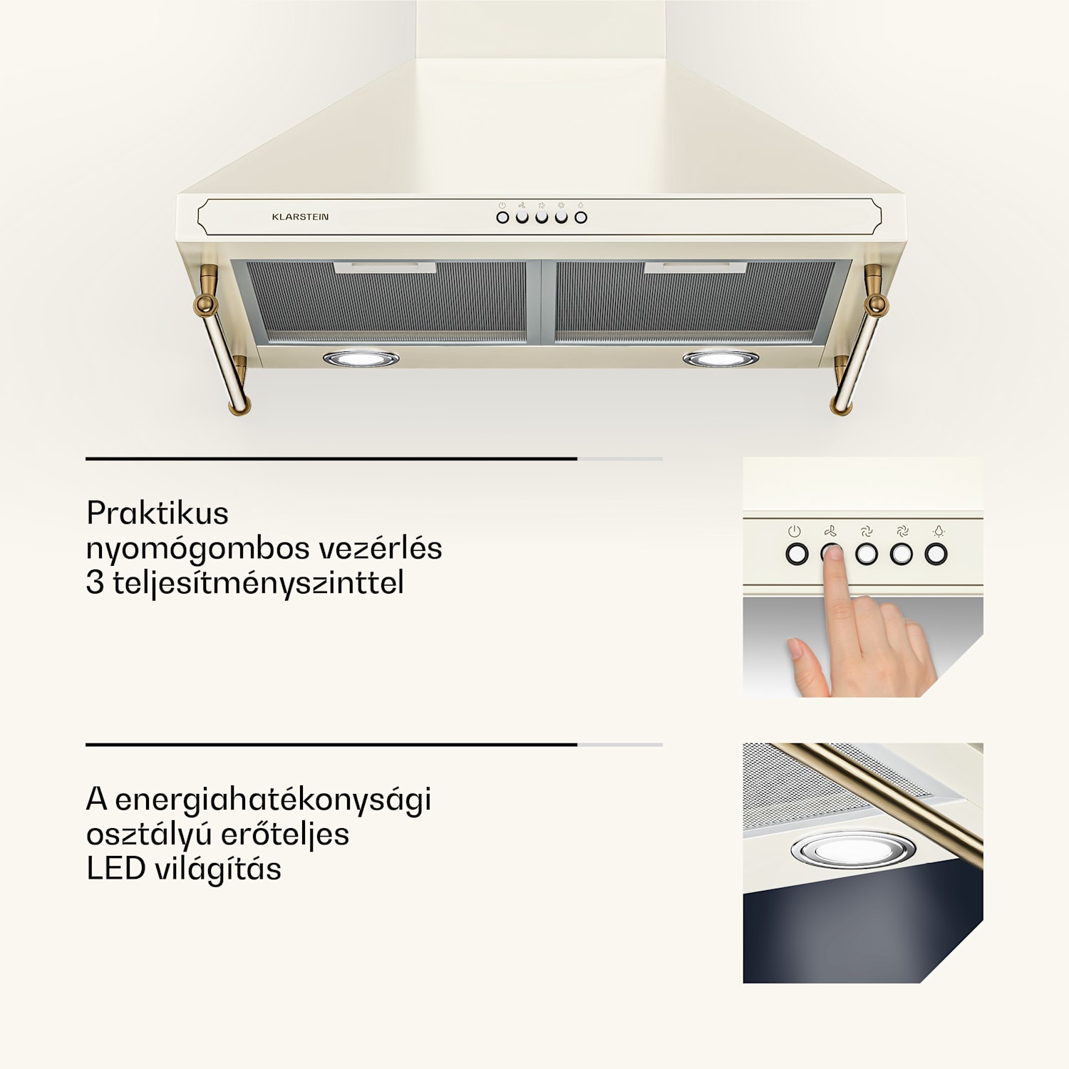 Victoria 60 Tripple Set gáz, gázfőzőlap, sütő, páraelszívó 60 cm Gáz | Vintage krém