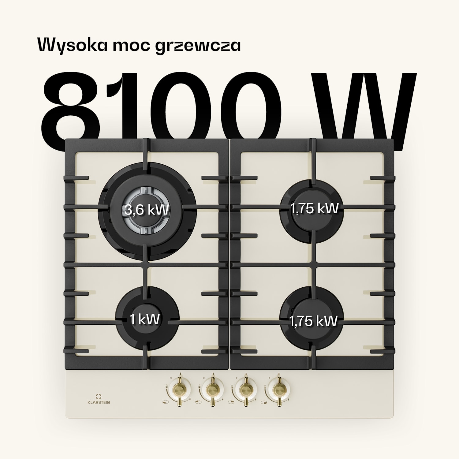 Victoria 60 Zestaw Trójfunkcyjny Gazowy, Gazowe pole grzewcze, Piekarnik, Okap Gaz 60 cm | Vintage Krem