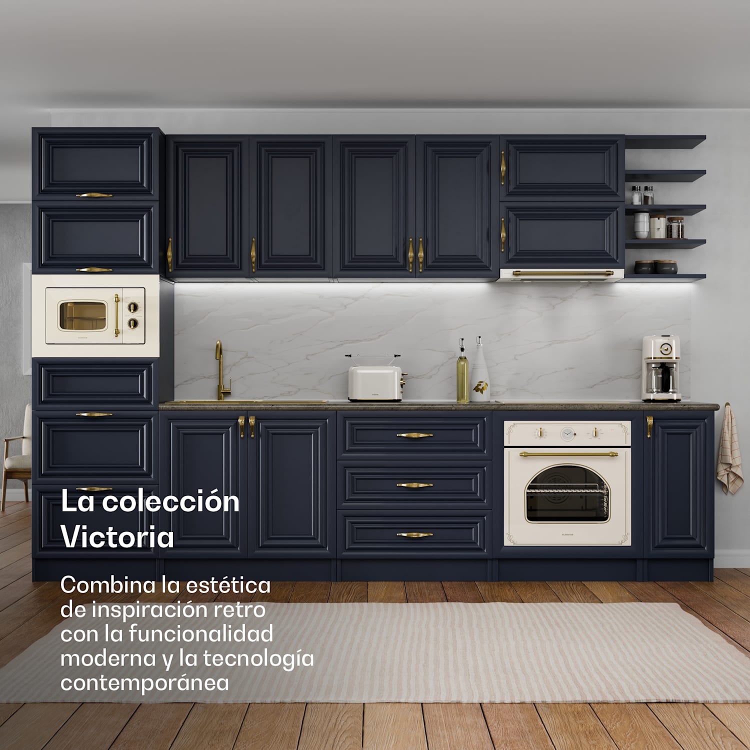 Victoria set básico de desayuno | Tostadora de 2 ranuras y hervidor | 800 W | 1,7 l 