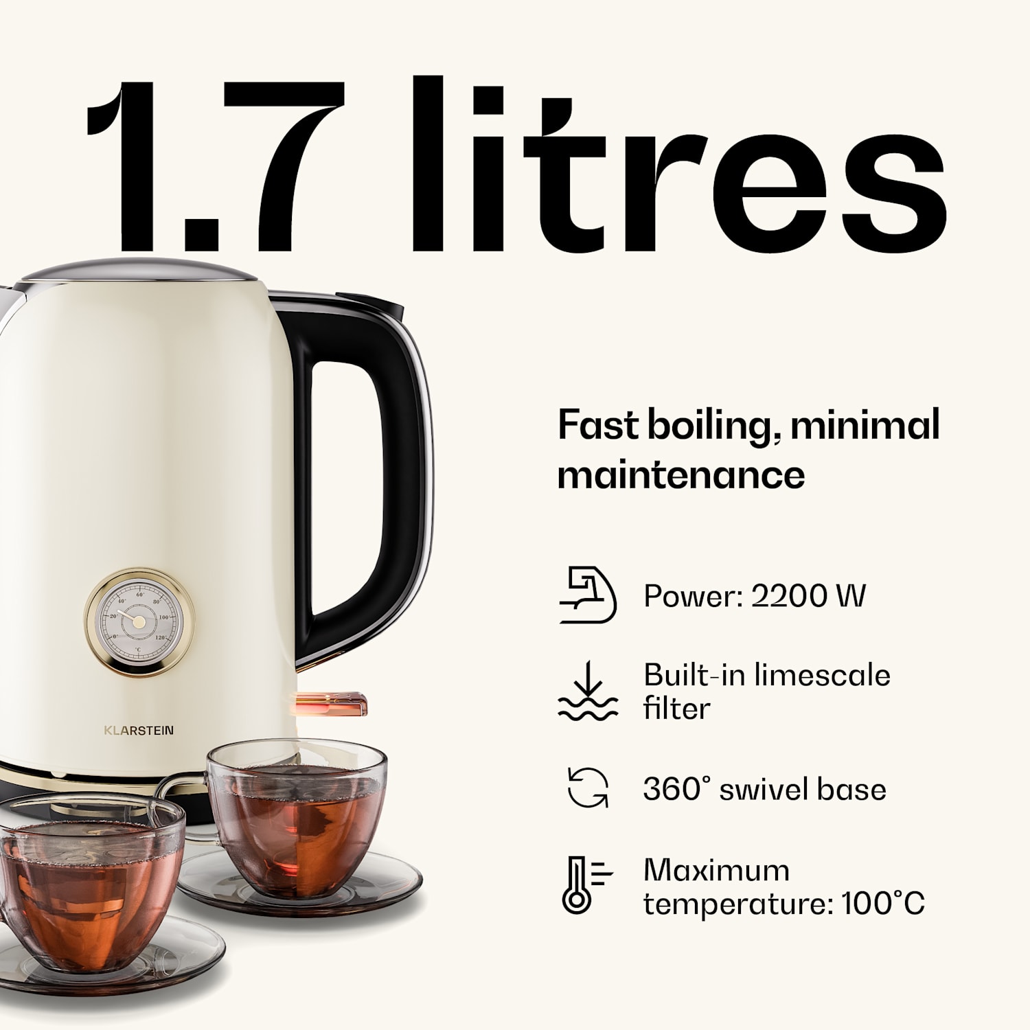 Victoria breakfast set | Toaster, kettle, coffee machine | 12 cups 