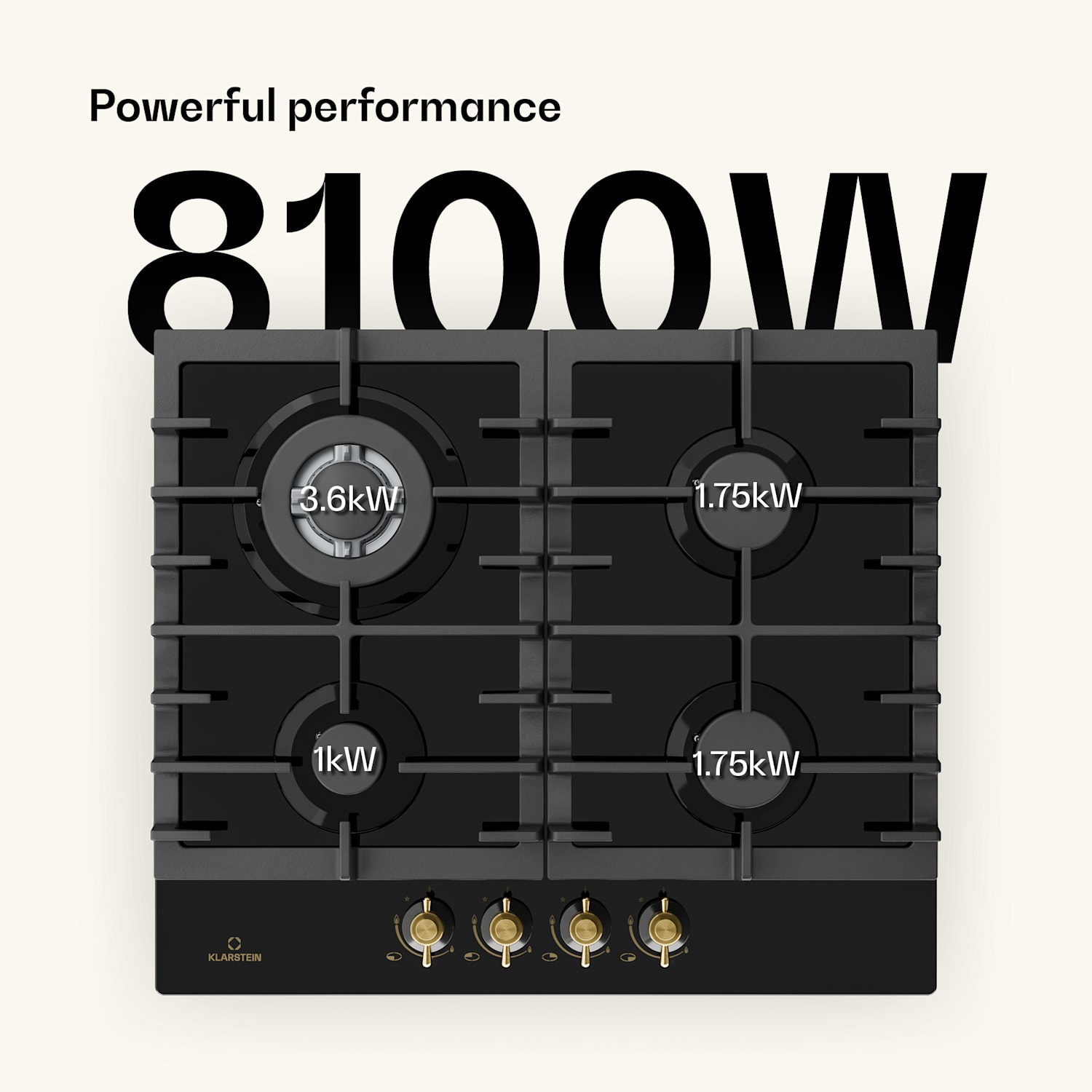 Victoria 60 Duo Set Gas | Gasfornuis | Afzuigkap 60 cm Gas | Zwart