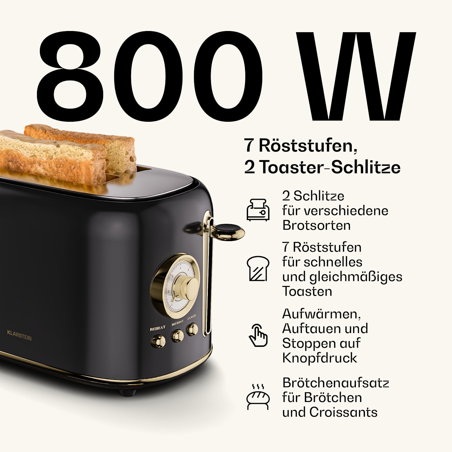 Victoria Basis-Frühstücksset | 2-Schlitz-Toaster & Wasserkocher 