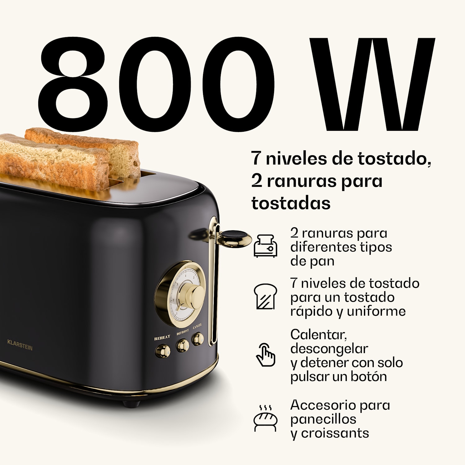 Victoria set básico de desayuno | Tostadora de 2 ranuras y hervidor eléctrico 