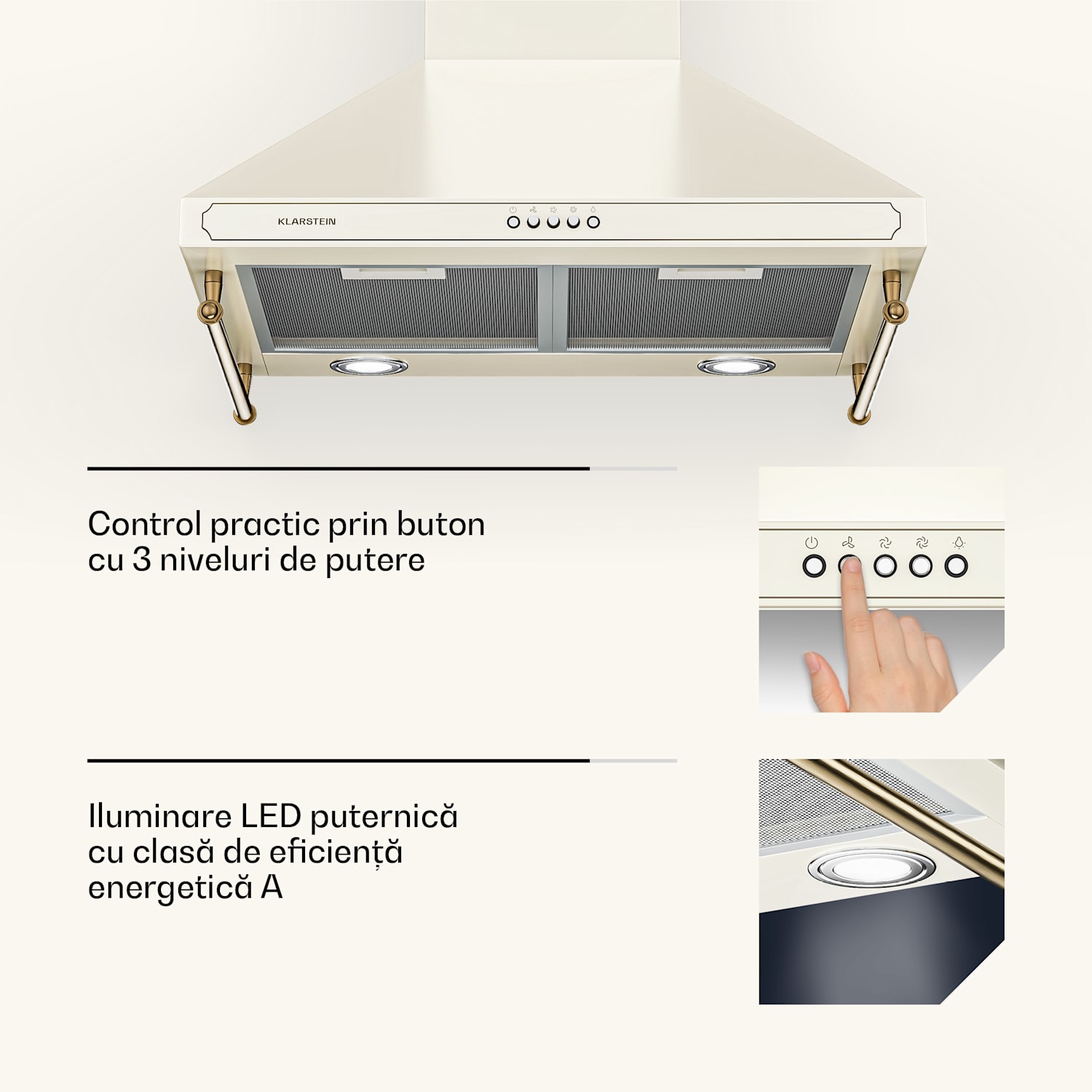 Victoria 60 Duo Set Gaz, Plită pe gaz, Hotă de extracție 60 cm Gaz | Cremă de epocă