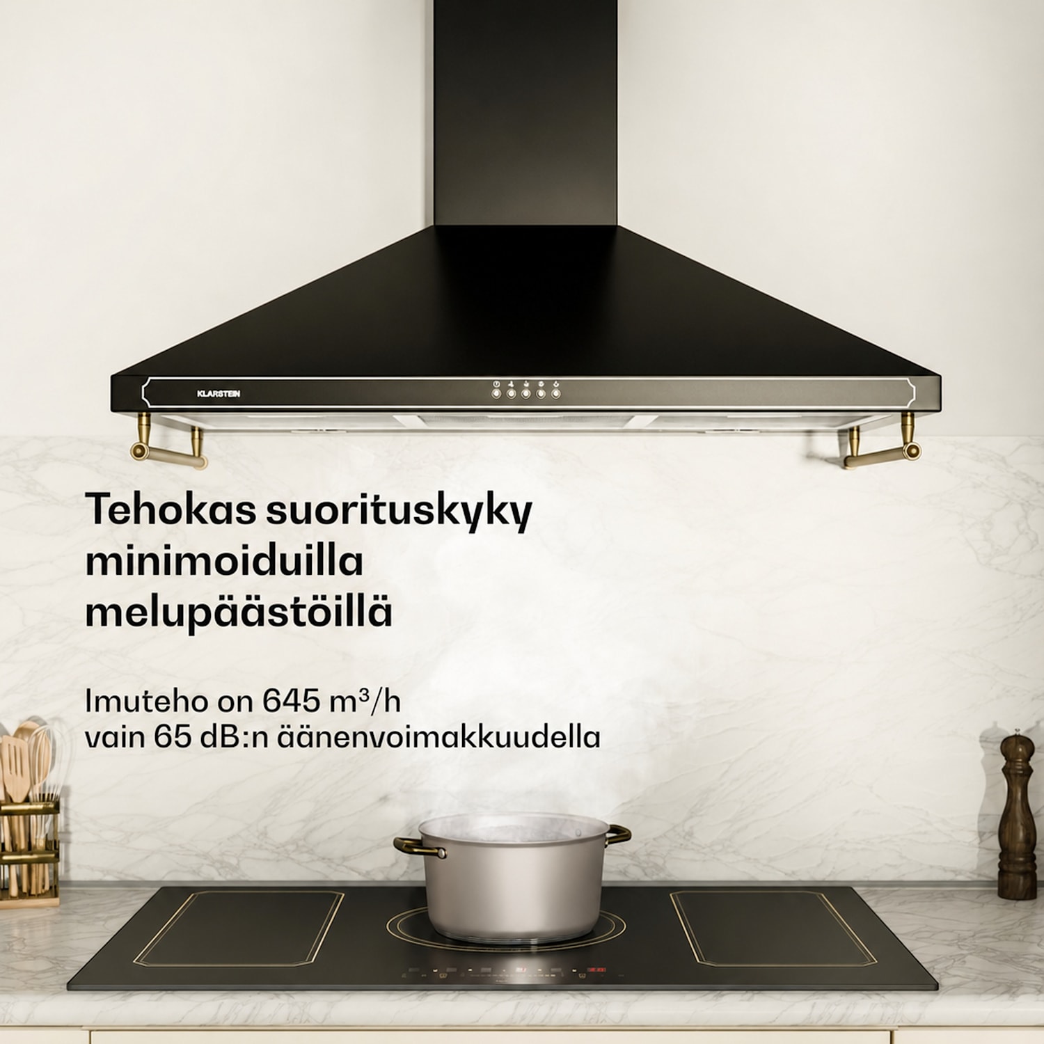 Victoria 90 Duo Set induktio | 90 cm | induktiokeittotaso | liesituuletin 90 cm Induktio | Musta