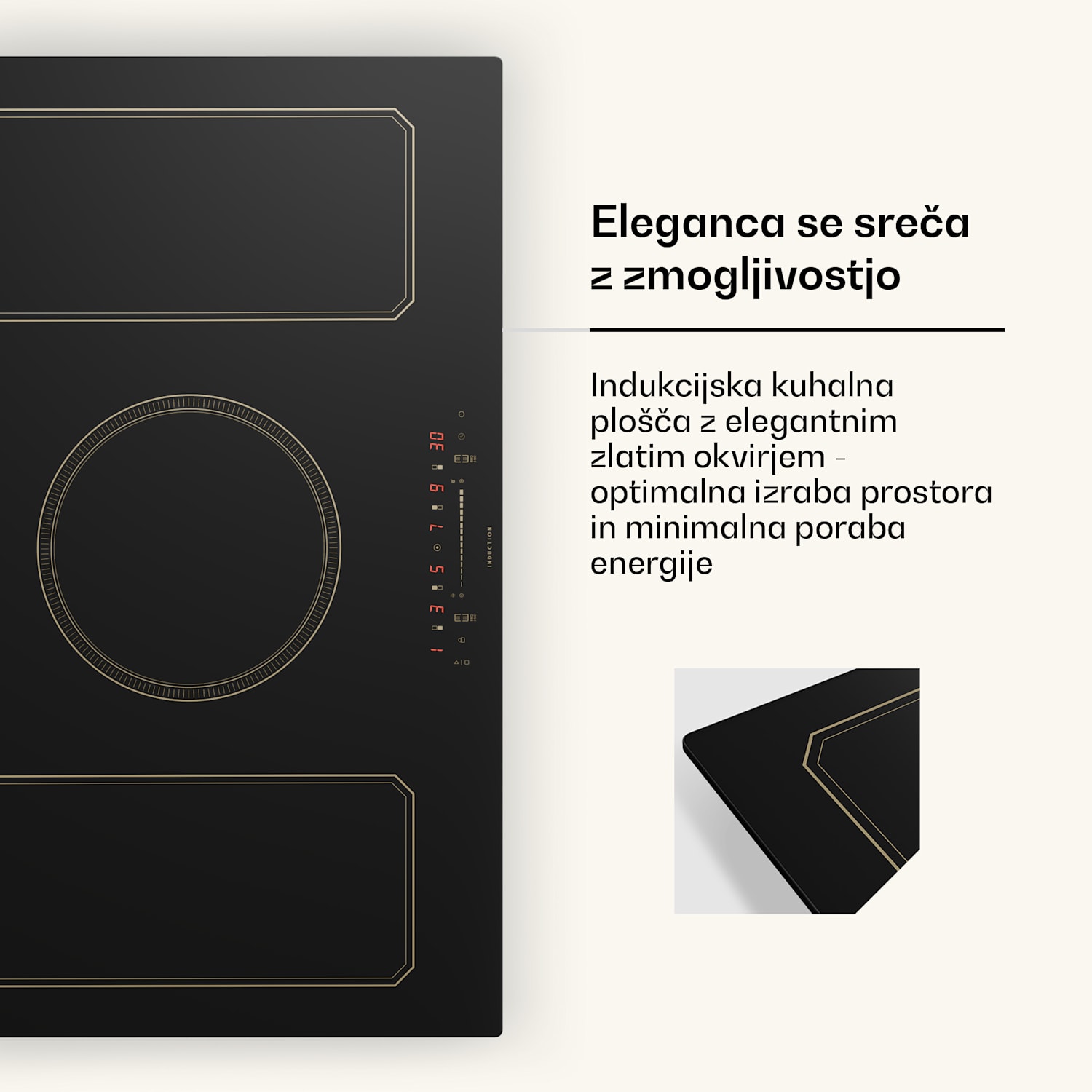 Victoria 90 Duo Set indukcija, 90 cm, indukcijska kuhalna plošča, napa 90 cm Indukcija | Črna