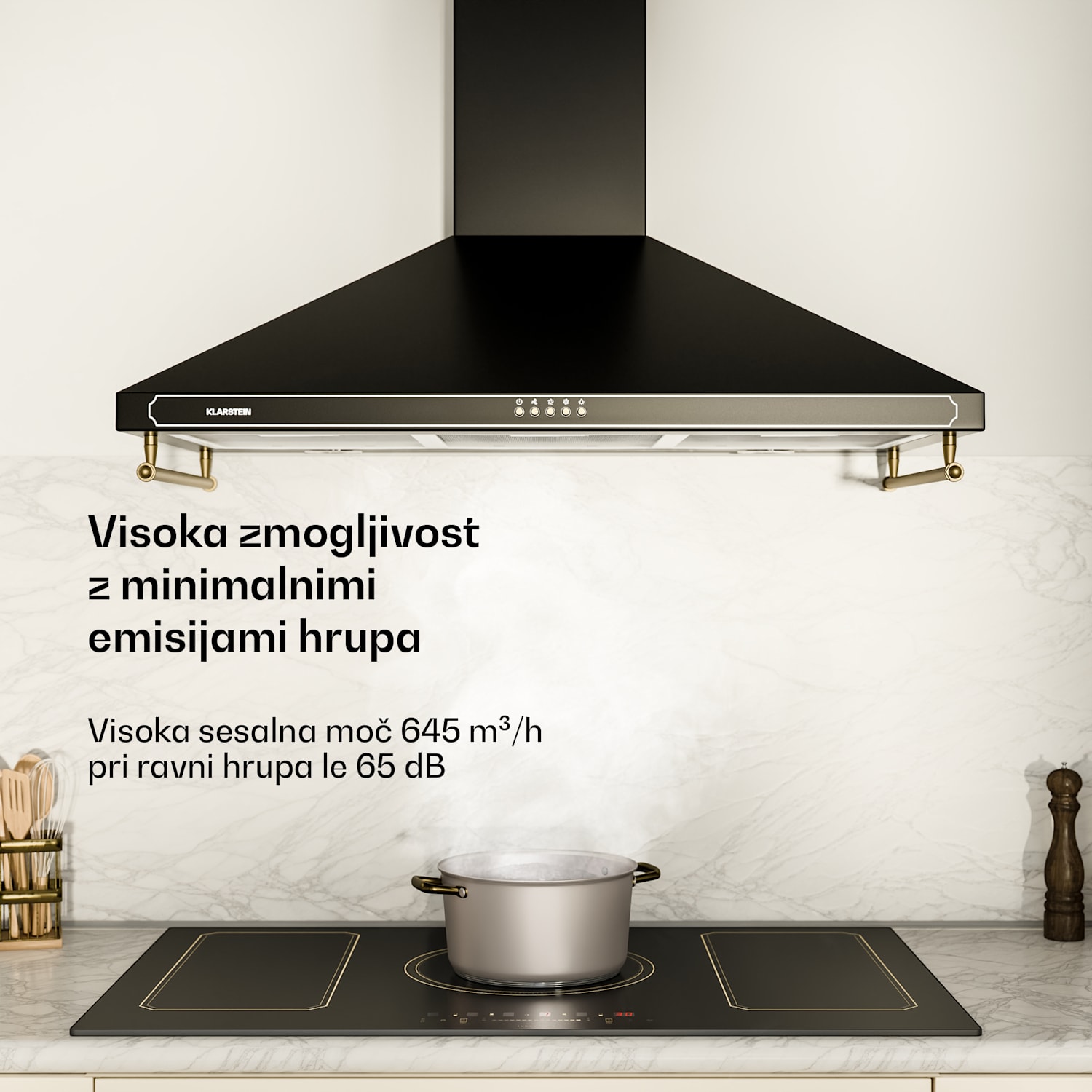 Victoria 90 Duo Set indukcija, 90 cm, indukcijska kuhalna plošča, napa 90 cm Indukcija | Črna