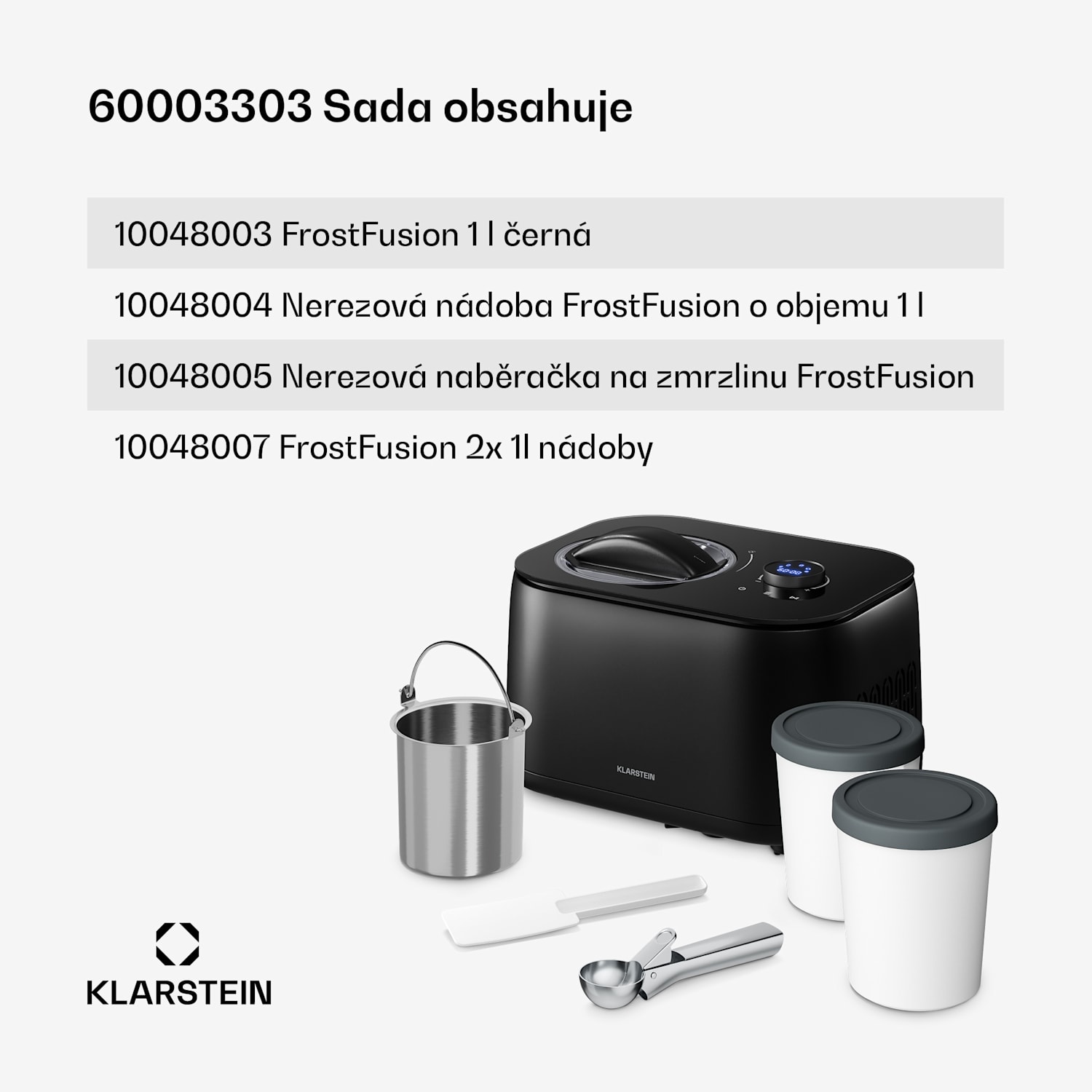 Zmrzlinovač, výrobník ledové tříště a jogurtu FrostFusion s kompresorem | 1 l | 100 W 