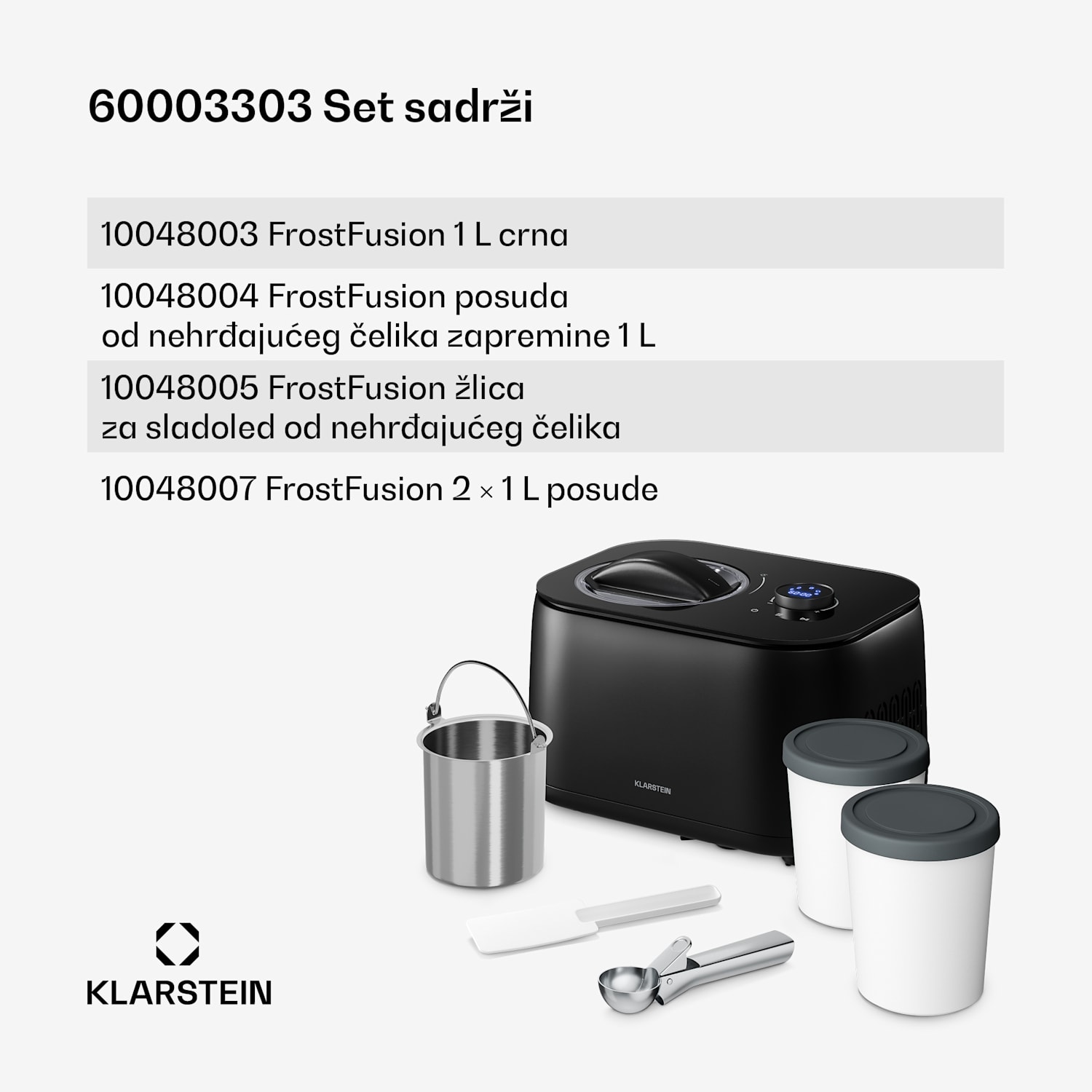 FrostFusion aparat za sladoled, slushie i jogurt s kompresorom i priborom | 1 L | 100 W 