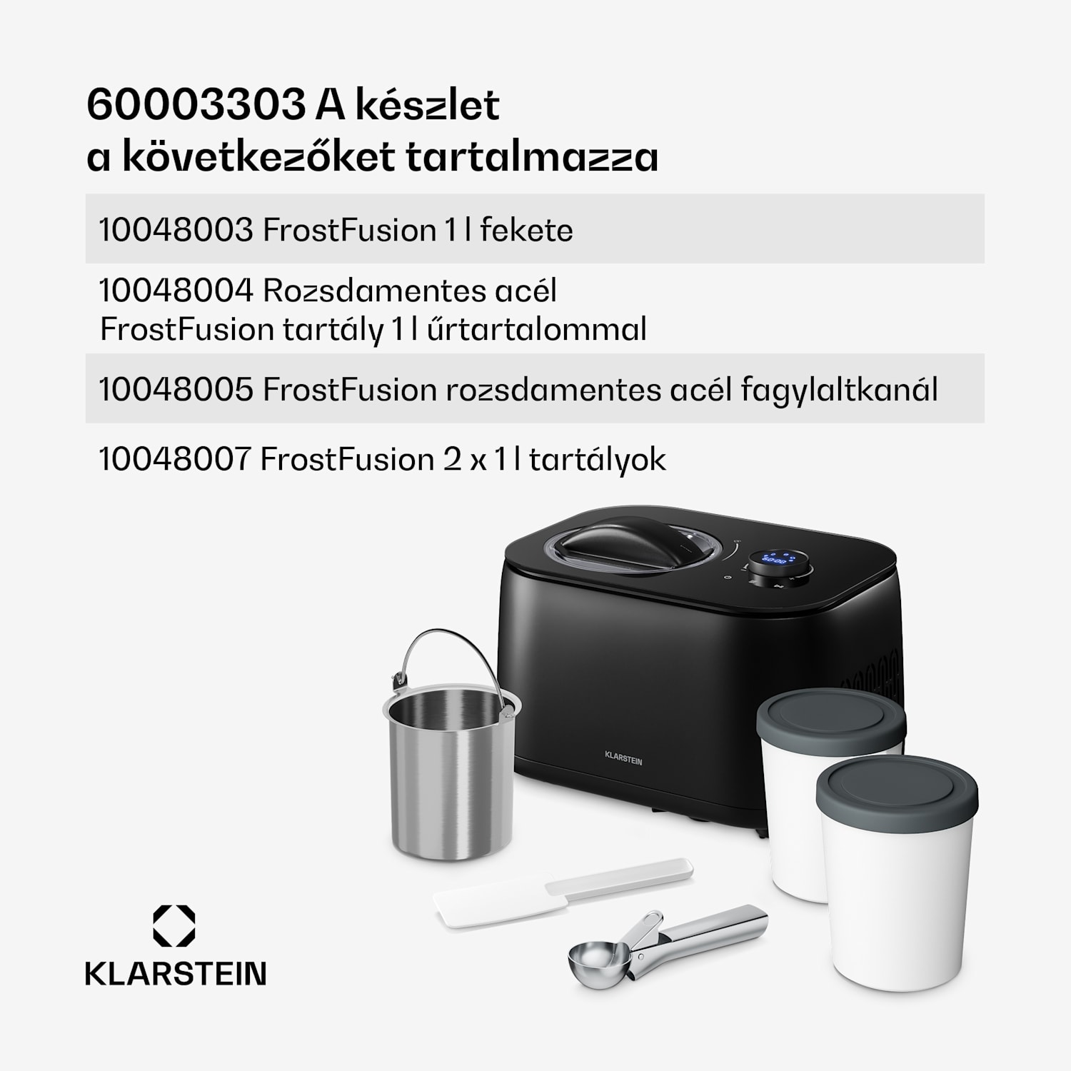 FrostFusion fagylaltkészítő, slushie- és joghurtkészítő kompresszorral tartozékokkal | 1 l | 100 W 