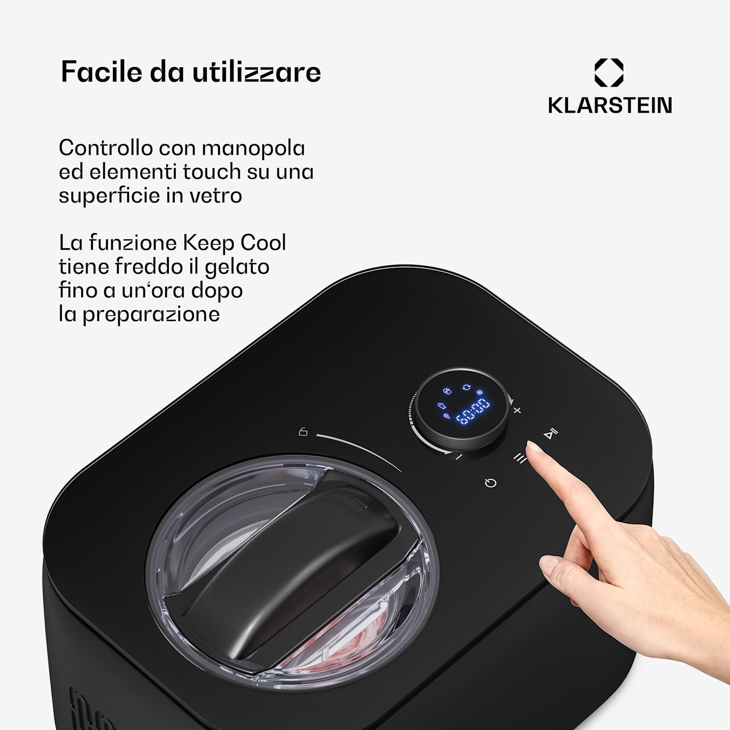 FrostFusion - Macchina per gelato, granita e yogurt con compressore e accessori | 1 l | 100 W 