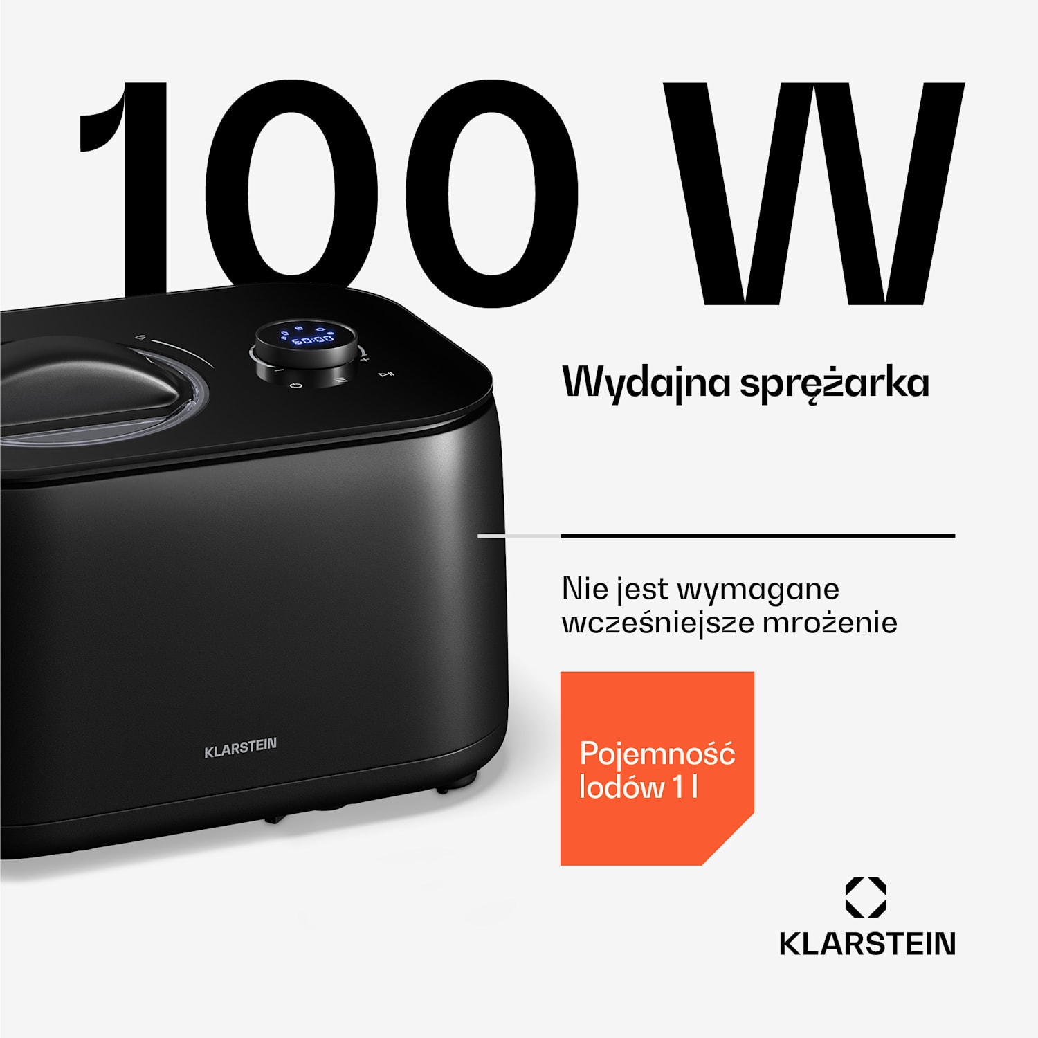 FrostFusion maszynka do lodów, slushy i jogurtów ze sprężarką i akcesoriami | 1 l | 100 W 