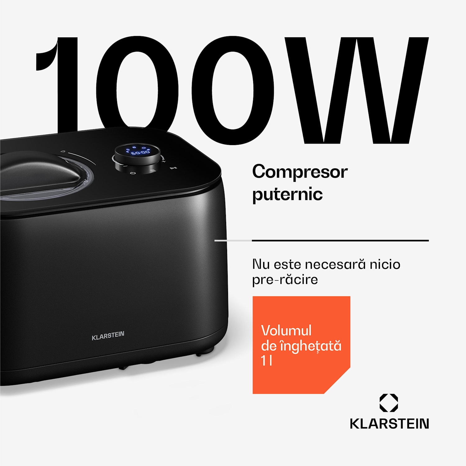 Aparat de înghețată, slushie și iaurt FrostFusion cu compresor și accesorii | 1 l | 100 W 