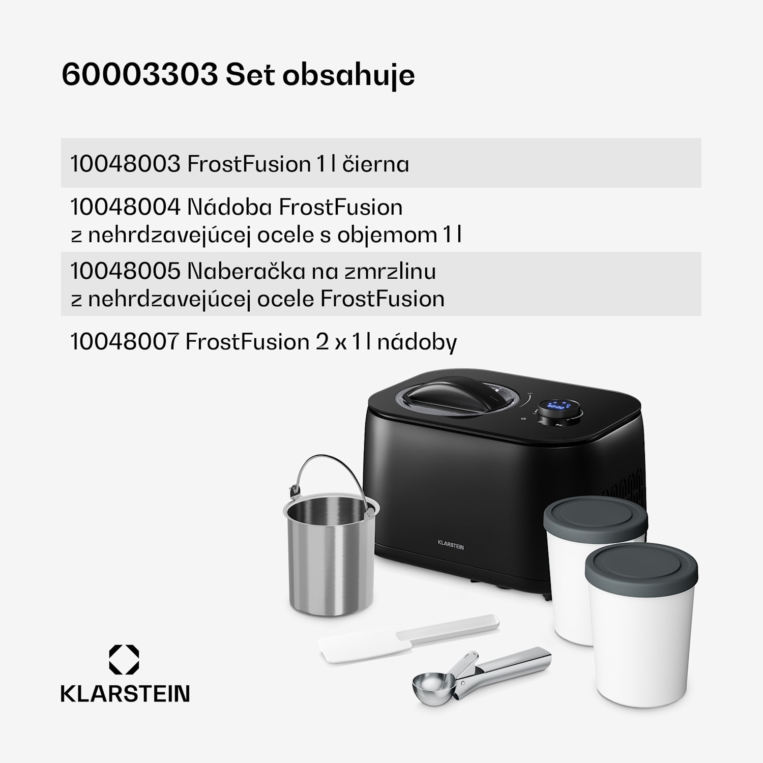 FrostFusion zmrzlinovač, slushie a jogurtovač s kompresorom a príslušenstvom | 1 l | 100 W 