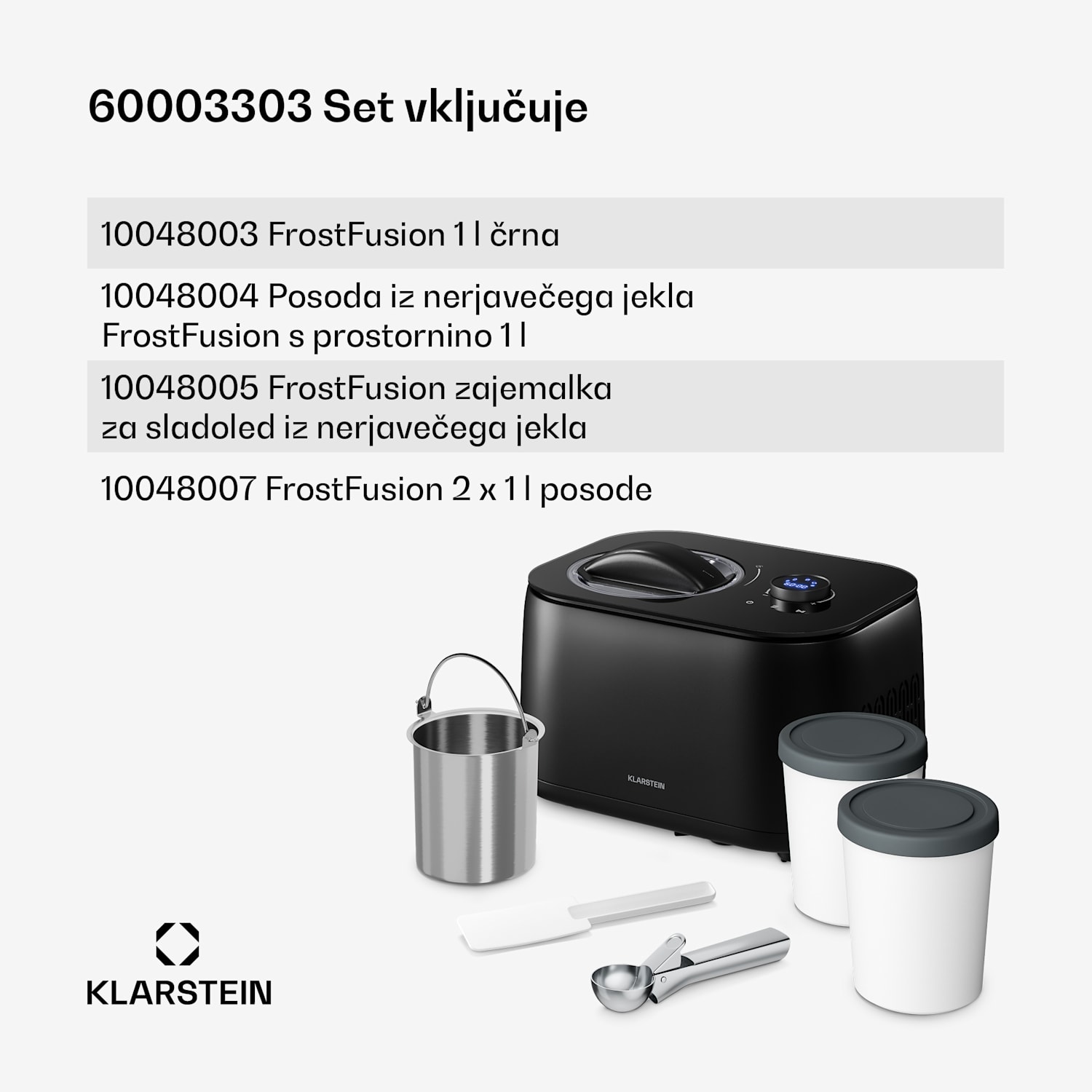 FrostFusion aparat za sladoled, slushie in jogurt s kompresorjem in pripomočki | 1 l | 100 W 