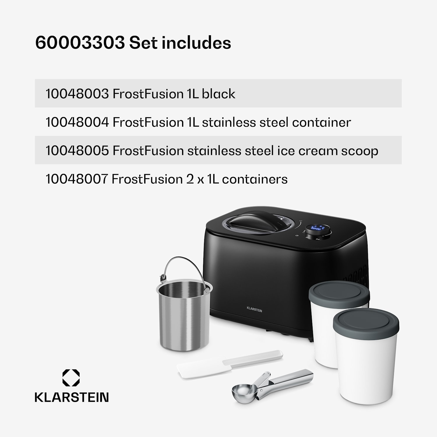 Máquina de gelados, slushies & iogurtes FrostFusion com compressor e acessórios | 1 l | 100 W 