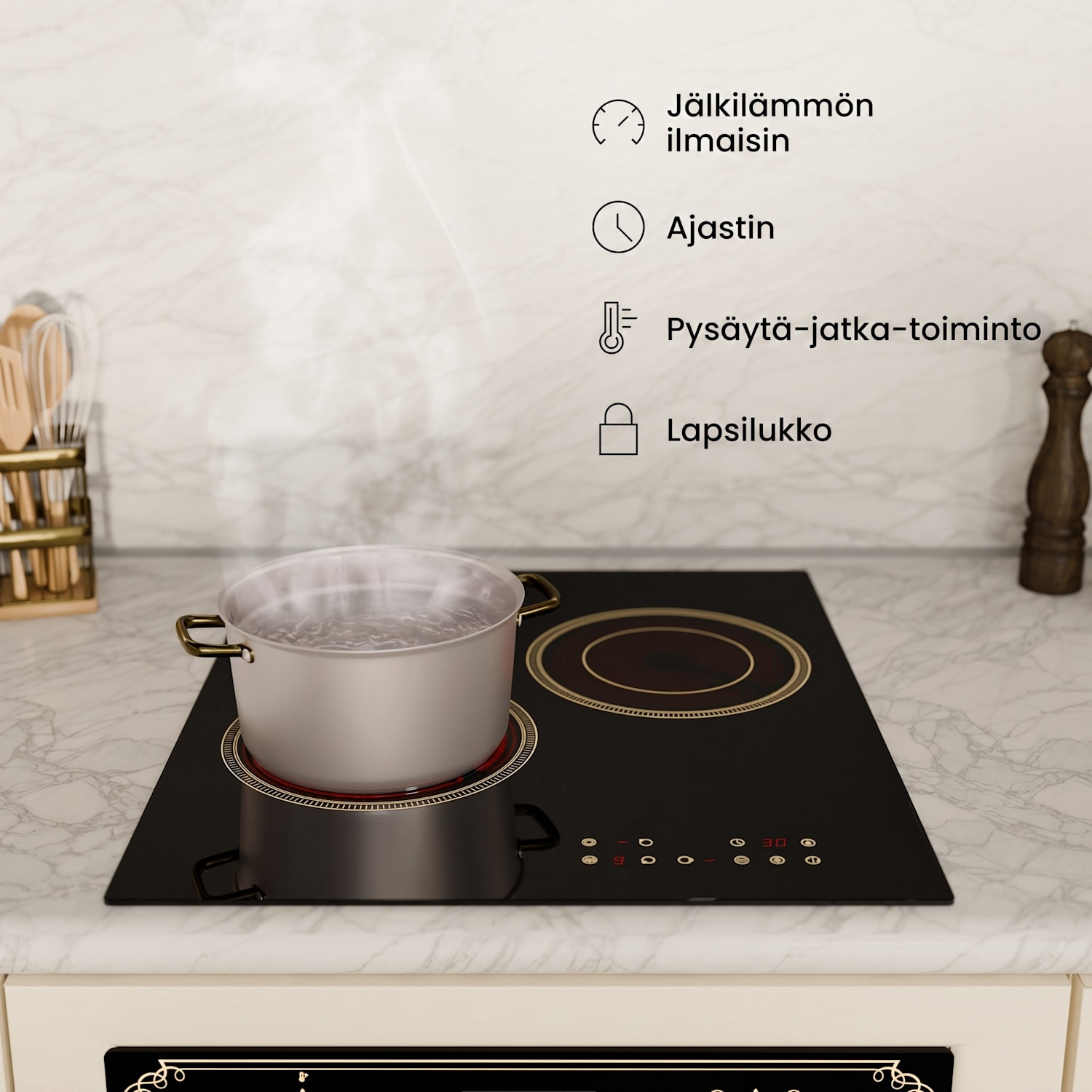Victoria lasikeramiikkaliesi + Victoria kapea uuni | Ajaton | 45 cm 