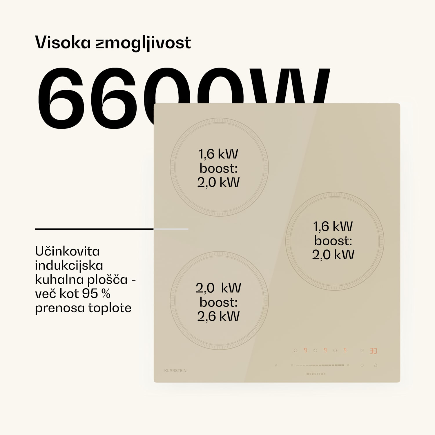 Indukcijska kuhalna plošča Victoria + vgradna pečica Victoria | 45 cm 