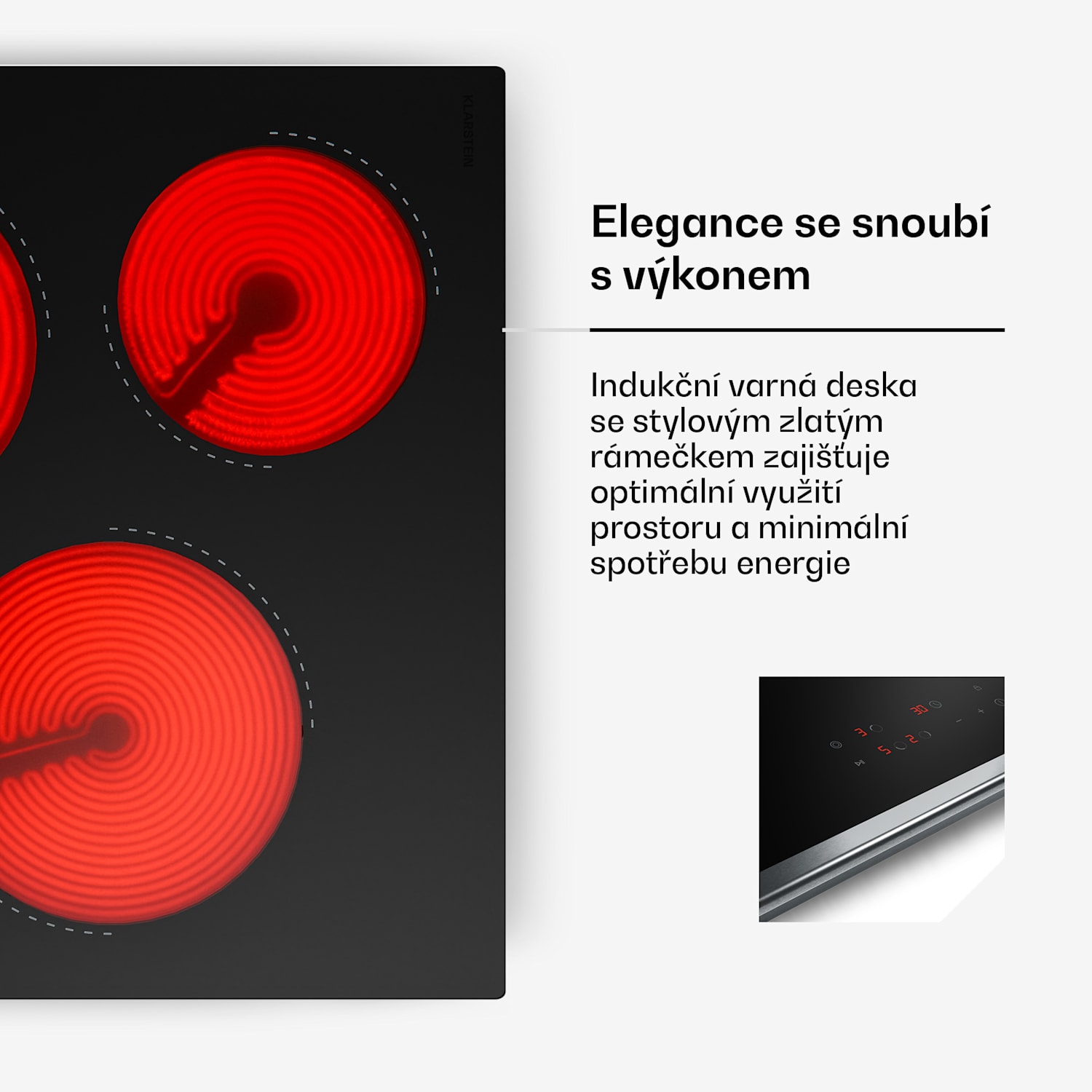 Verosteel sklokeramická varná deska + Verosteel bezhlavá digestoř | 45 cm 