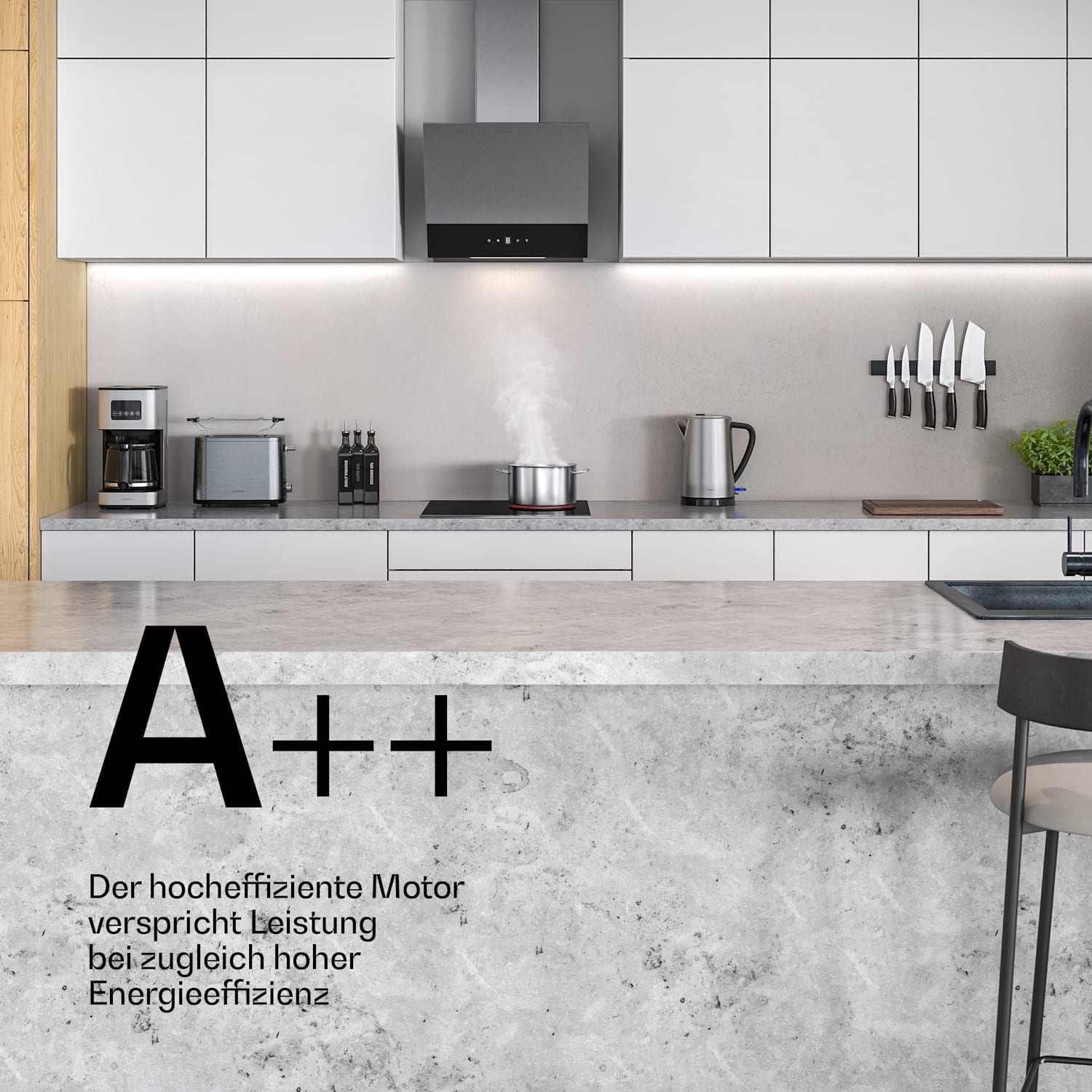 Verosteel plaque vitrocéramique + hotte sans cheminée Verosteel | 45 cm 