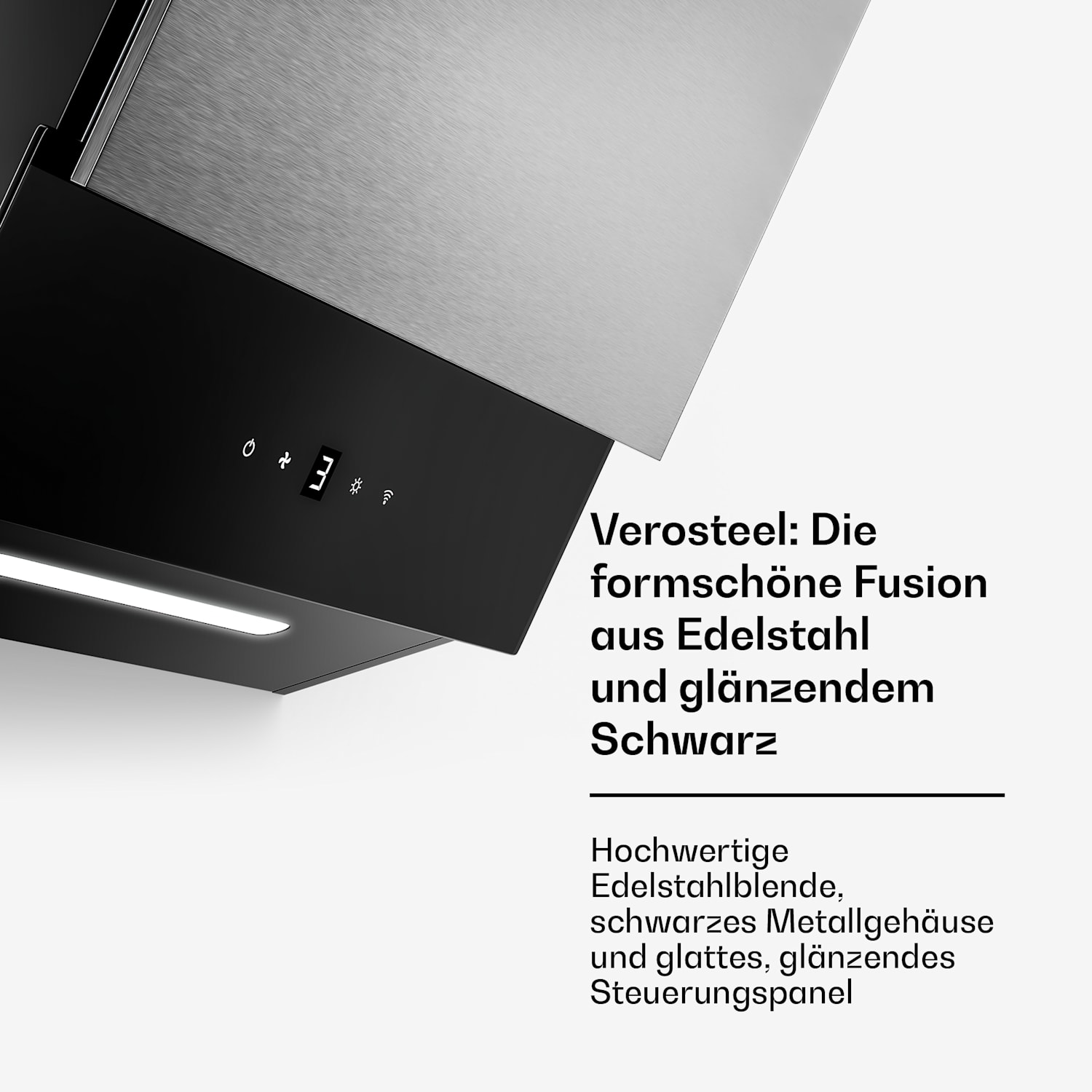 Verosteel plaque vitrocéramique + hotte sans cheminée Verosteel | 45 cm 