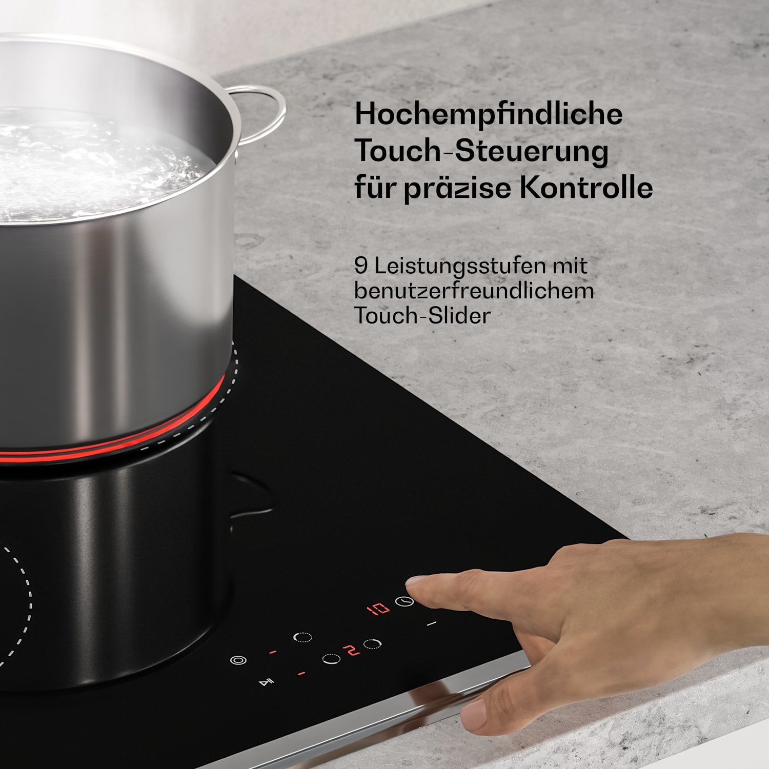 Verosteel plaque vitrocéramique + hotte sans cheminée Verosteel | 45 cm 