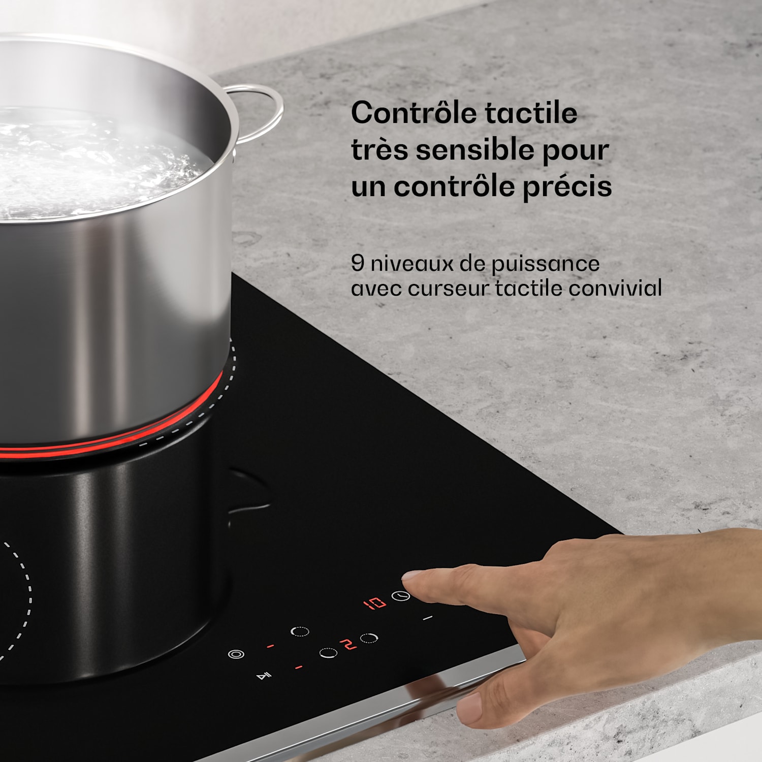 Verosteel plaque vitrocéramique + hotte sans cheminée Verosteel | 45 cm 