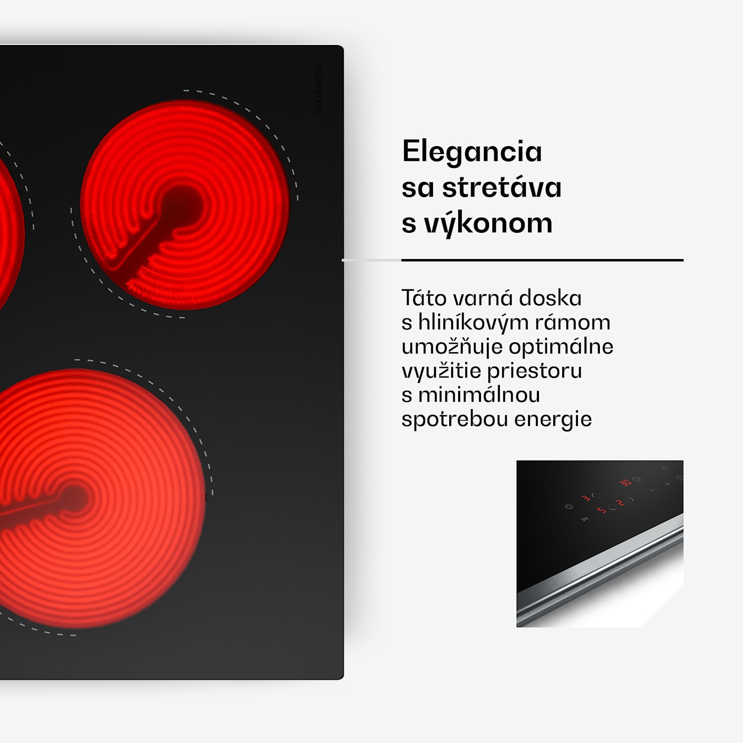 Verosteel sklokeramická varná doska + Verosteel odsávač pár bez komína | 45 cm 