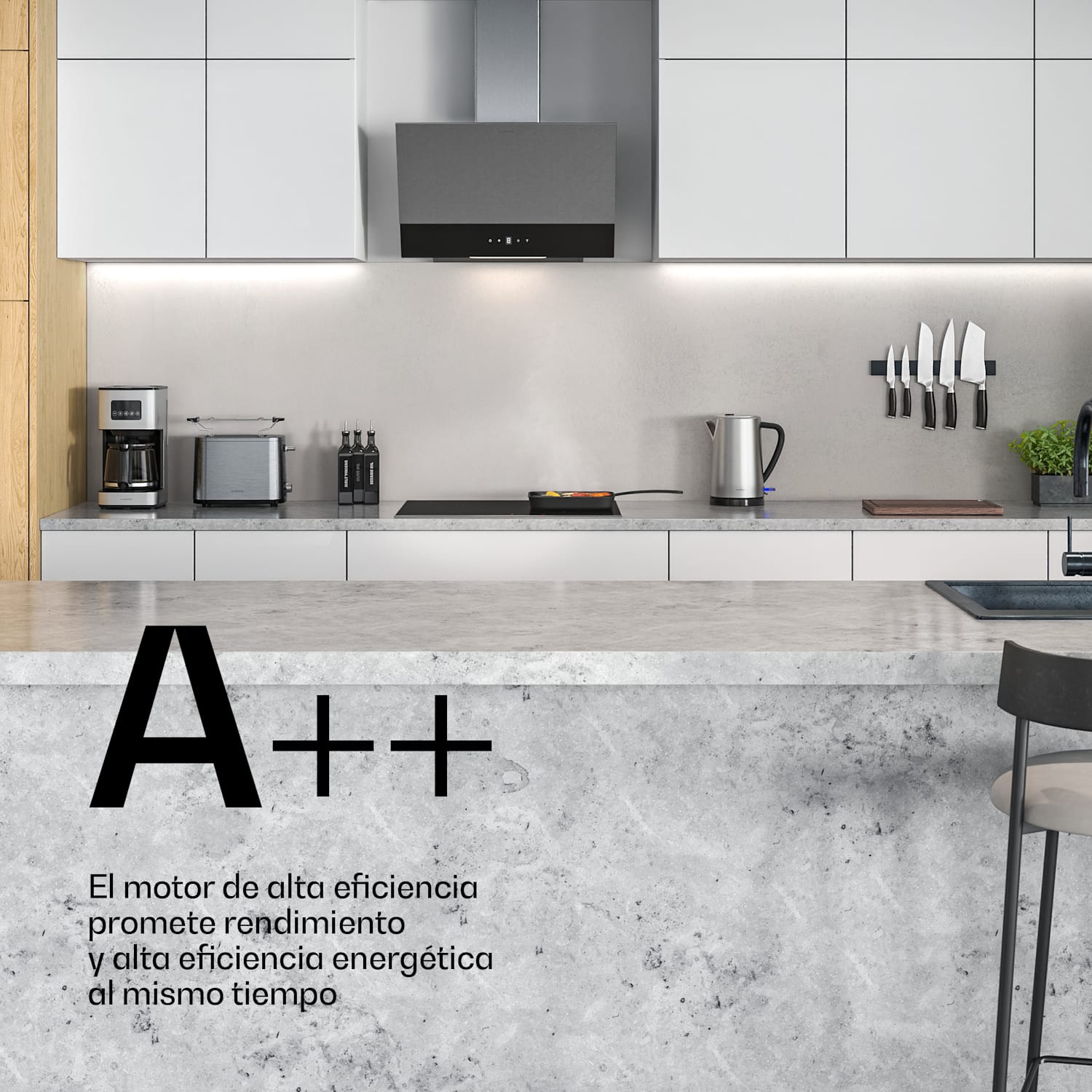 Verosteel placa de inducción + campana extractora sin frente Verosteel | 60 cm 