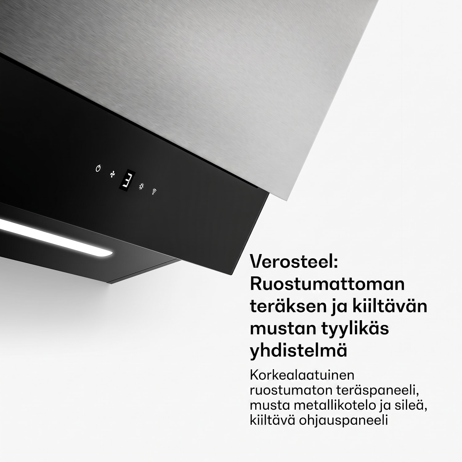 Verosteel induktioliesitaso + Verosteel päänvapautuuominihuppu | 60 cm 