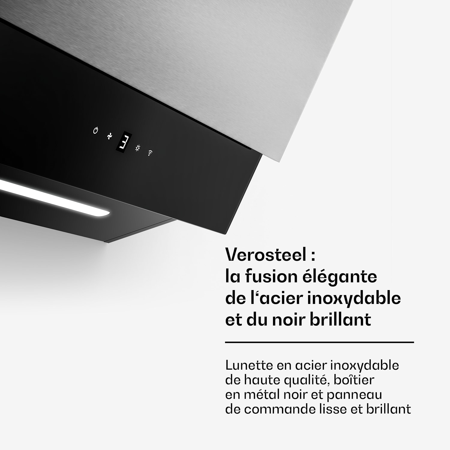 Verosteel inductiekookplaat + Verosteel vrijhangende afzuigkap | 60 cm 