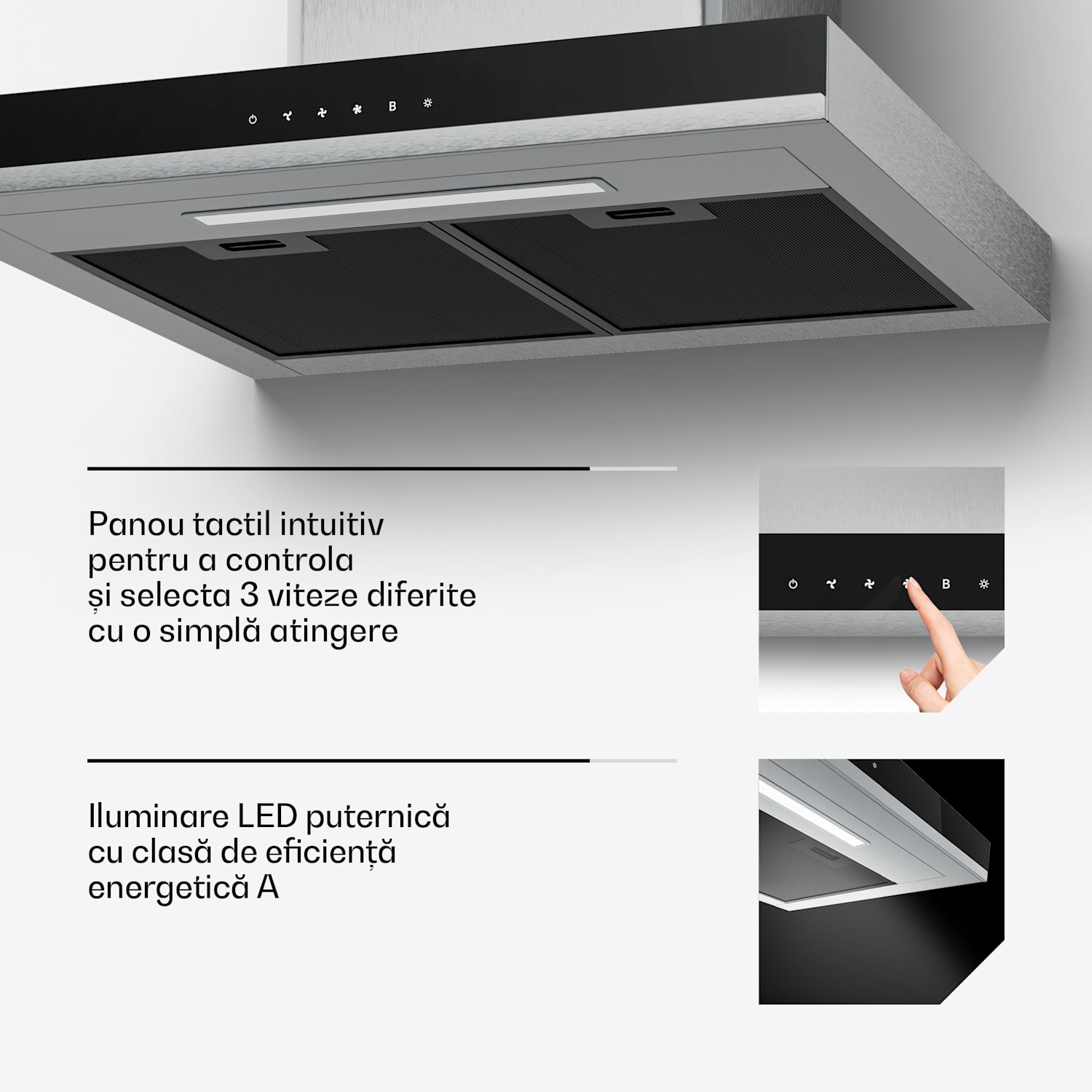 În română, asta ar fi: Plită vitroceramică Verosteel + hotă Verosteel | 60 cm 