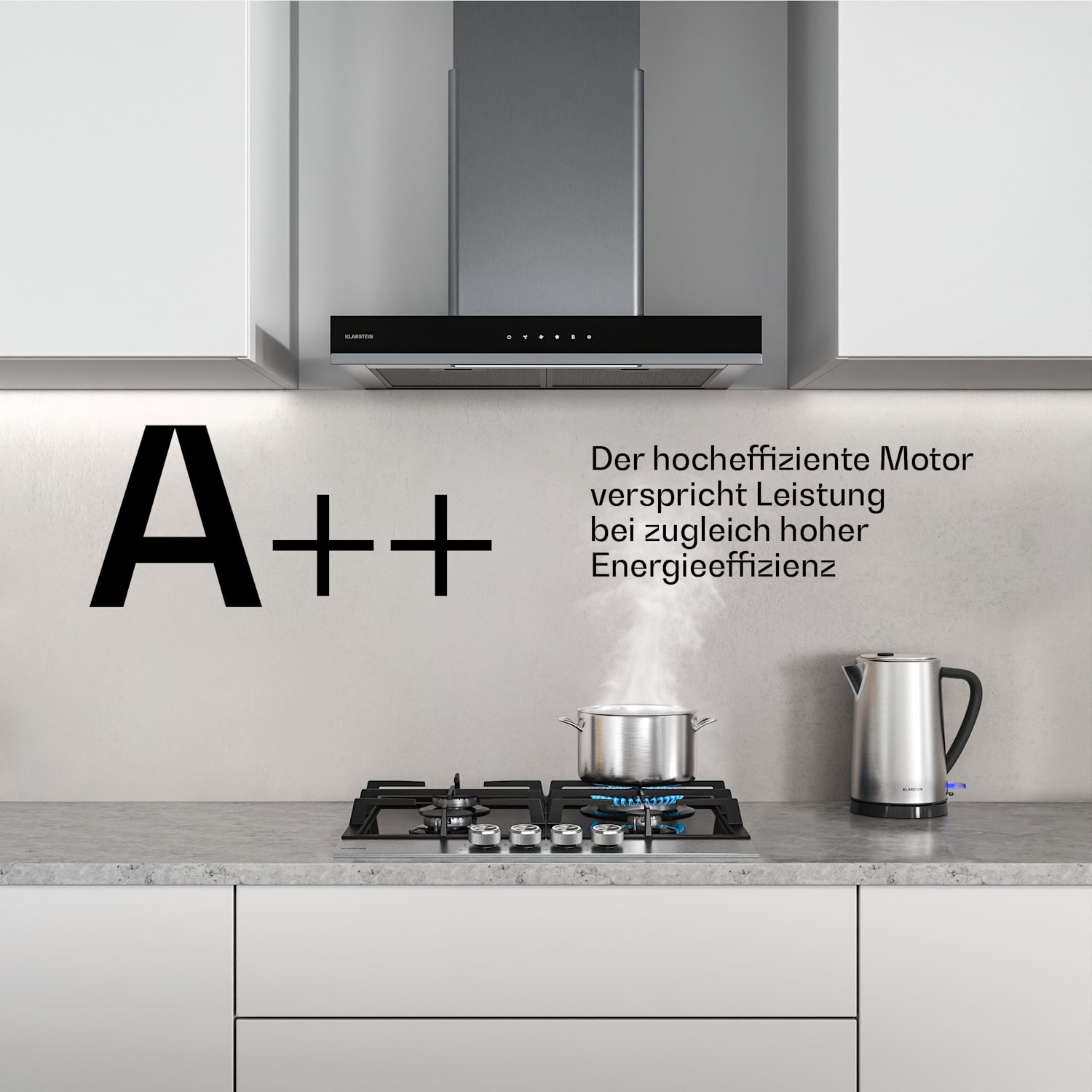 Verosteel plaque de cuisson gaz + hotte cheminée Verosteel | acier inoxydable | 60 cm 