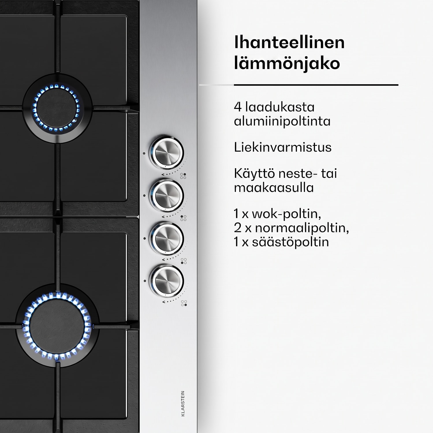 Verosteel kaasuliesi + Verosteel hormituuletin | ruostumaton teräs | 60 cm 