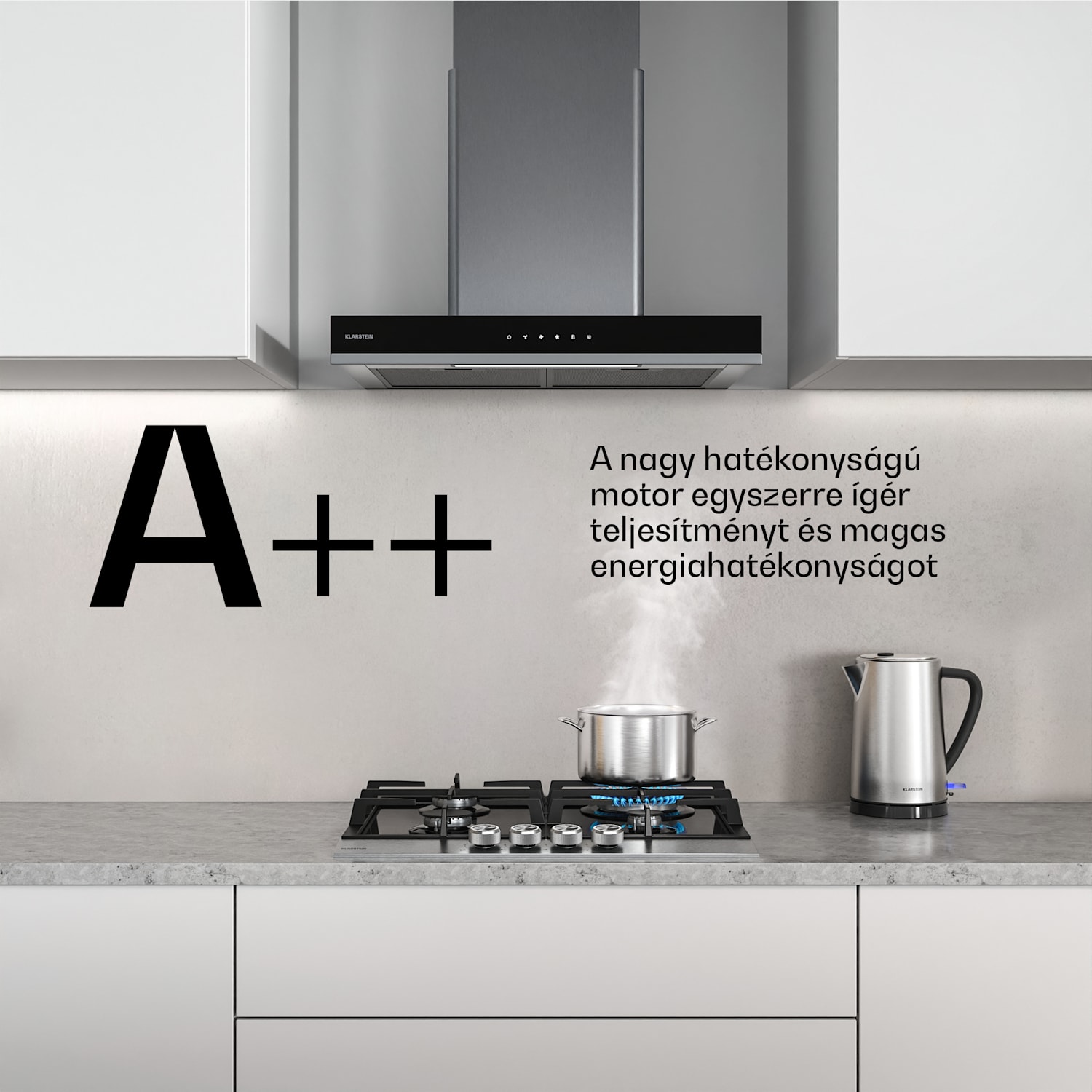 Verosteel gázfőzőlap + Verosteel kéményelszívó | rozsdamentes acél | 60 cm 